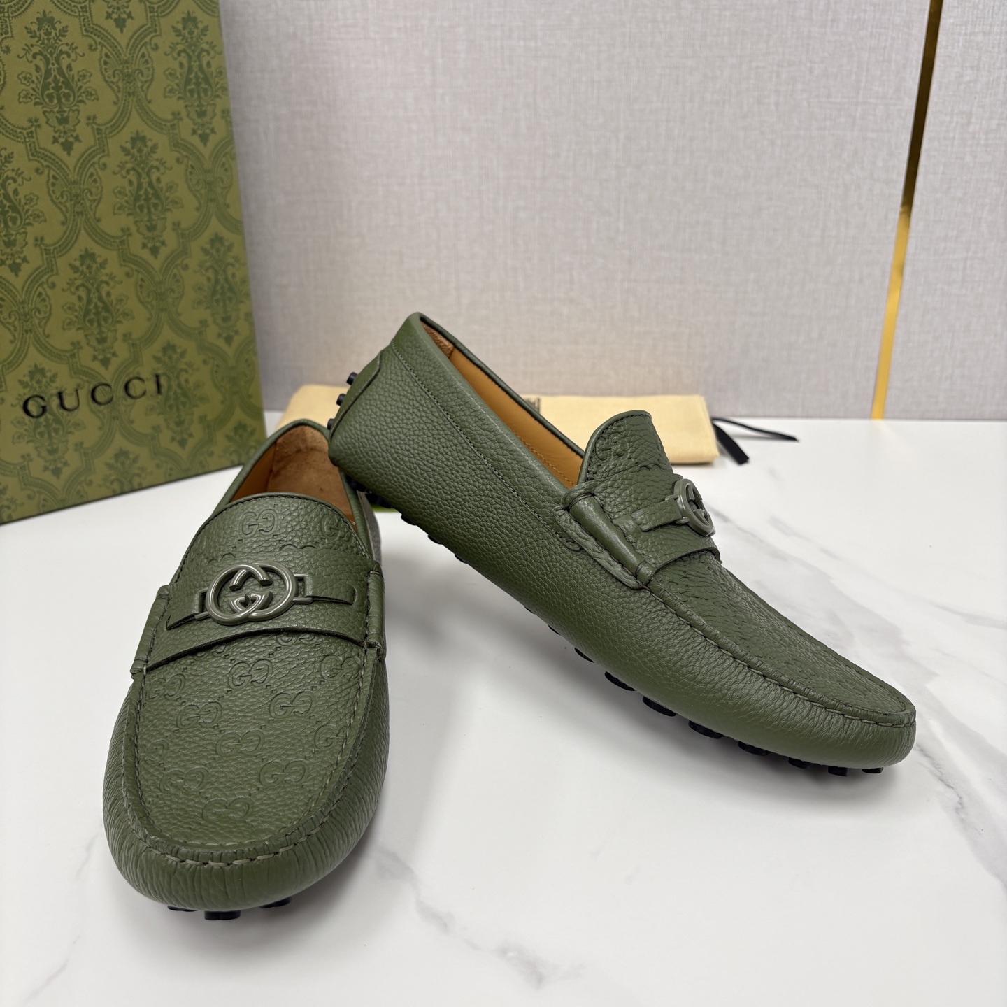 💋💍 G家 代购版 官网同步发售 GUCC* 古～驰 饰马衔扣男士驾车鞋 官方 7,300 经典款式豆豆