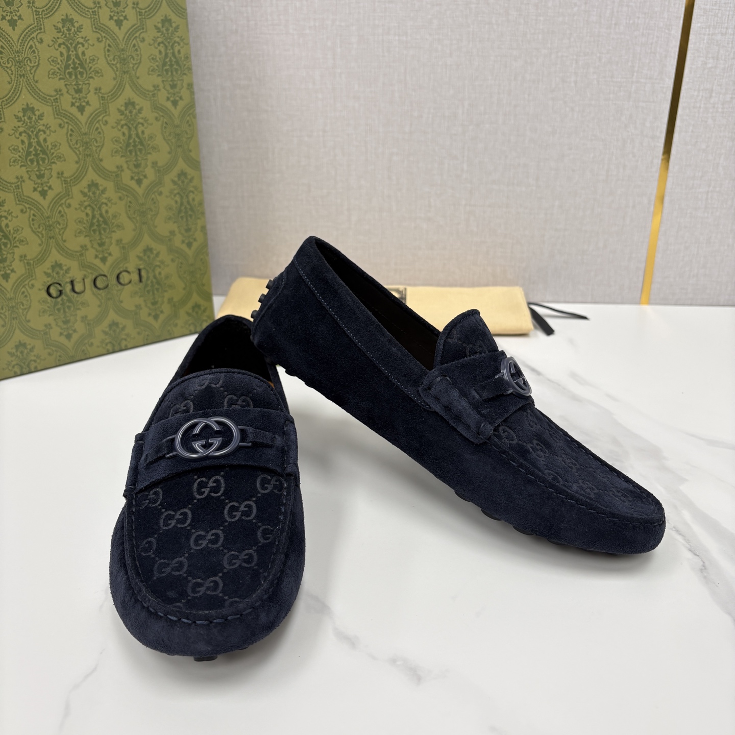 💋💍 G家 代购版 官网同步发售 GUCC* 古～驰 饰马衔扣男士驾车鞋 官方 7,300 经典款式豆豆