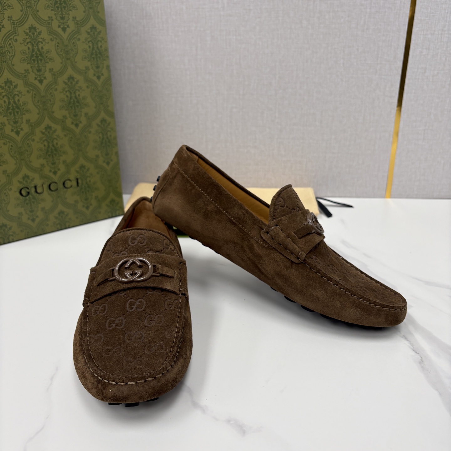 💋💍 G家 代购版 官网同步发售 GUCC* 古～驰 饰马衔扣男士驾车鞋 官方 7,300 经典款式豆豆