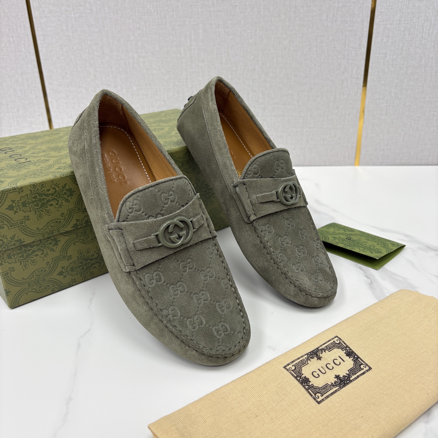 💋💍 G家 代购版 官网同步发售 GUCC* 古～驰 饰马衔扣男士驾车鞋 官方 7,300 经典款式豆豆