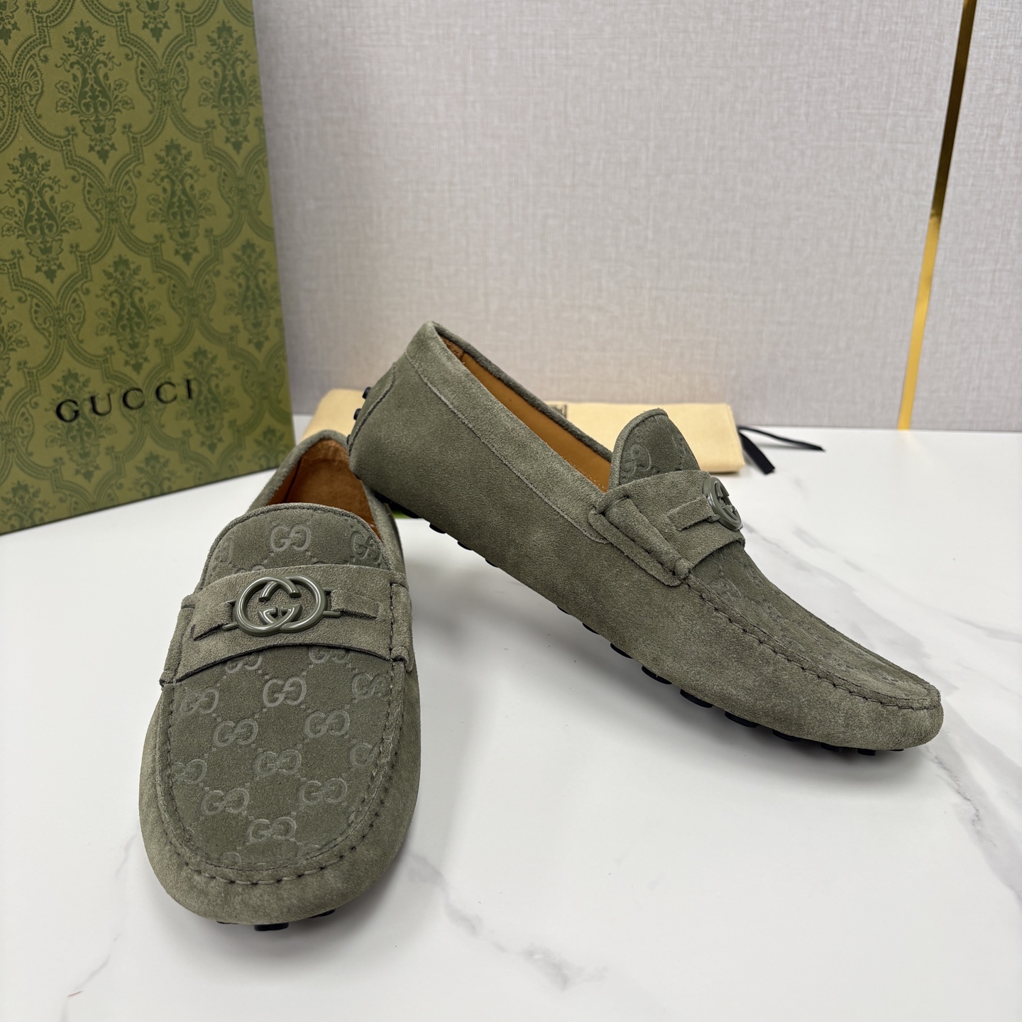 💋💍 G家 代购版 官网同步发售 GUCC* 古～驰 饰马衔扣男士驾车鞋 官方 7,300 经典款式豆豆