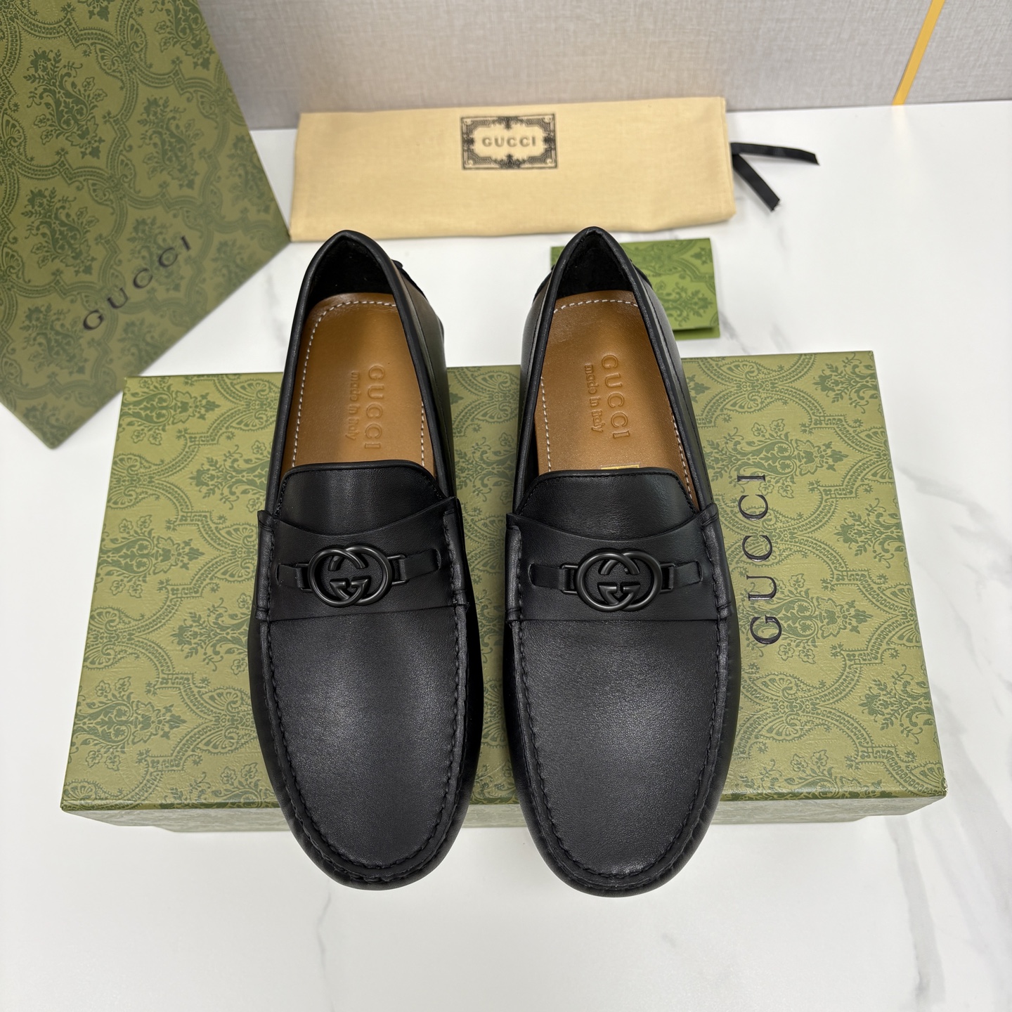 💋💍 G家 代购版 官网同步发售 GUCC* 古～驰 饰马衔扣男士驾车鞋 官方 7,300 经典款式豆豆