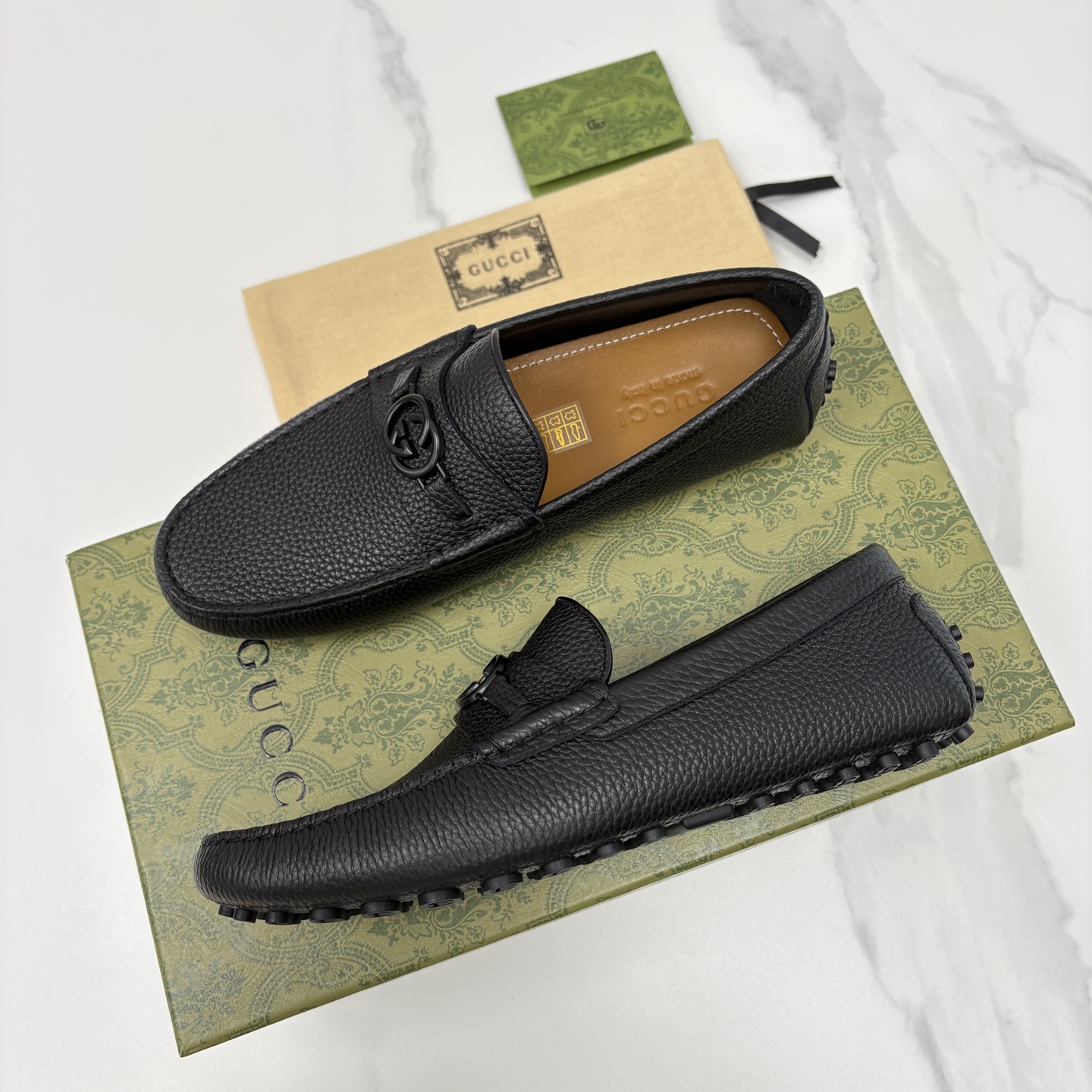 💋💍 G家 代购版 官网同步发售 GUCC* 古～驰 饰马衔扣男士驾车鞋 官方 7,300 经典款式豆豆