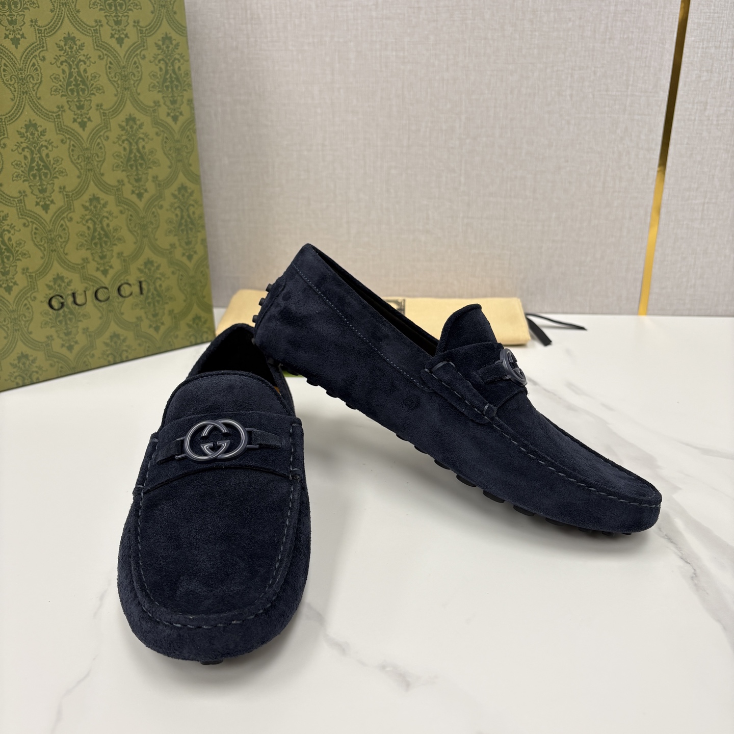 💋💍 G家 代购版 官网同步发售 GUCC* 古～驰 饰马衔扣男士驾车鞋 官方 7,300 经典款式豆豆