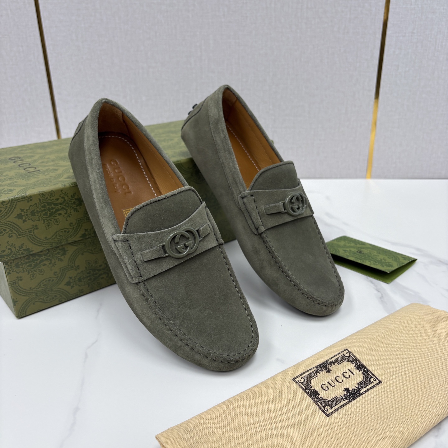 💋💍 G家 代购版 官网同步发售 GUCC* 古～驰 饰马衔扣男士驾车鞋 官方 7,300 经典款式豆豆