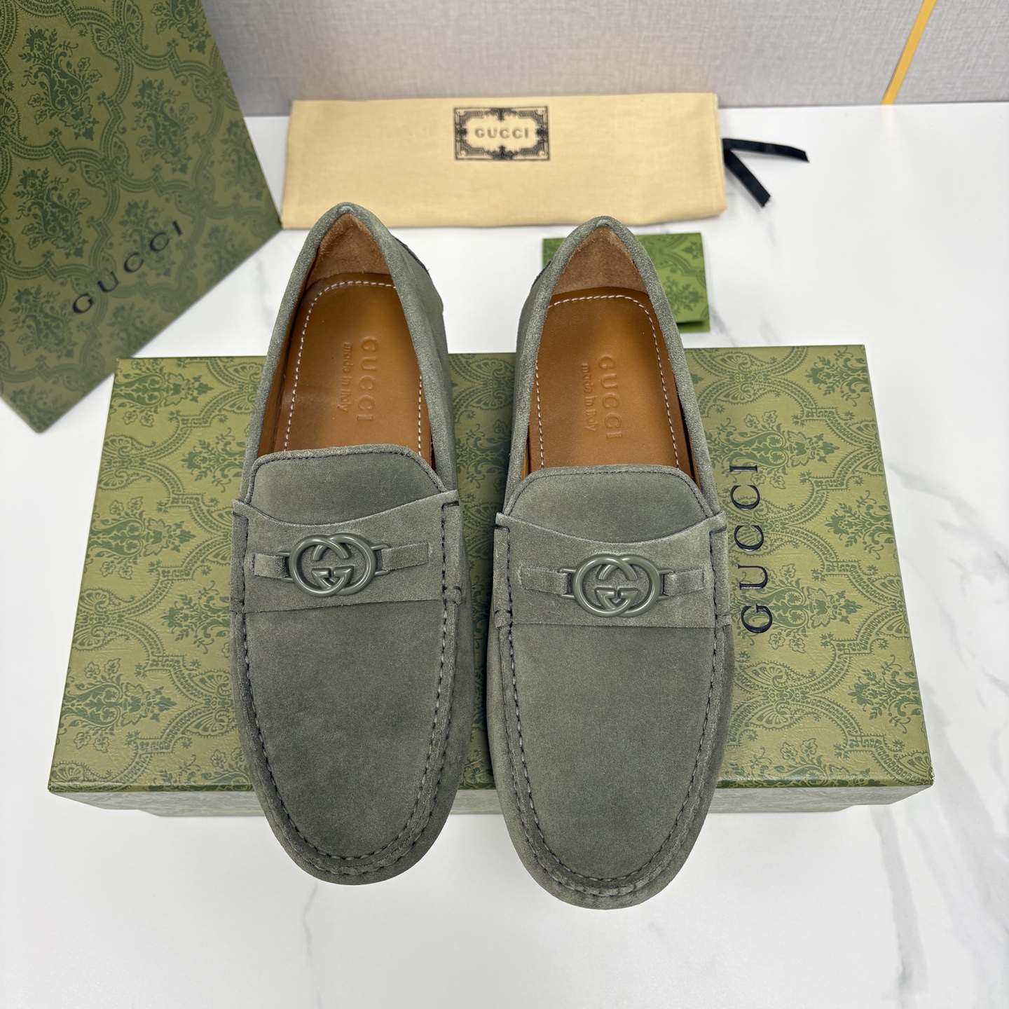 💋💍 G家 代购版 官网同步发售 GUCC* 古～驰 饰马衔扣男士驾车鞋 官方 7,300 经典款式豆豆