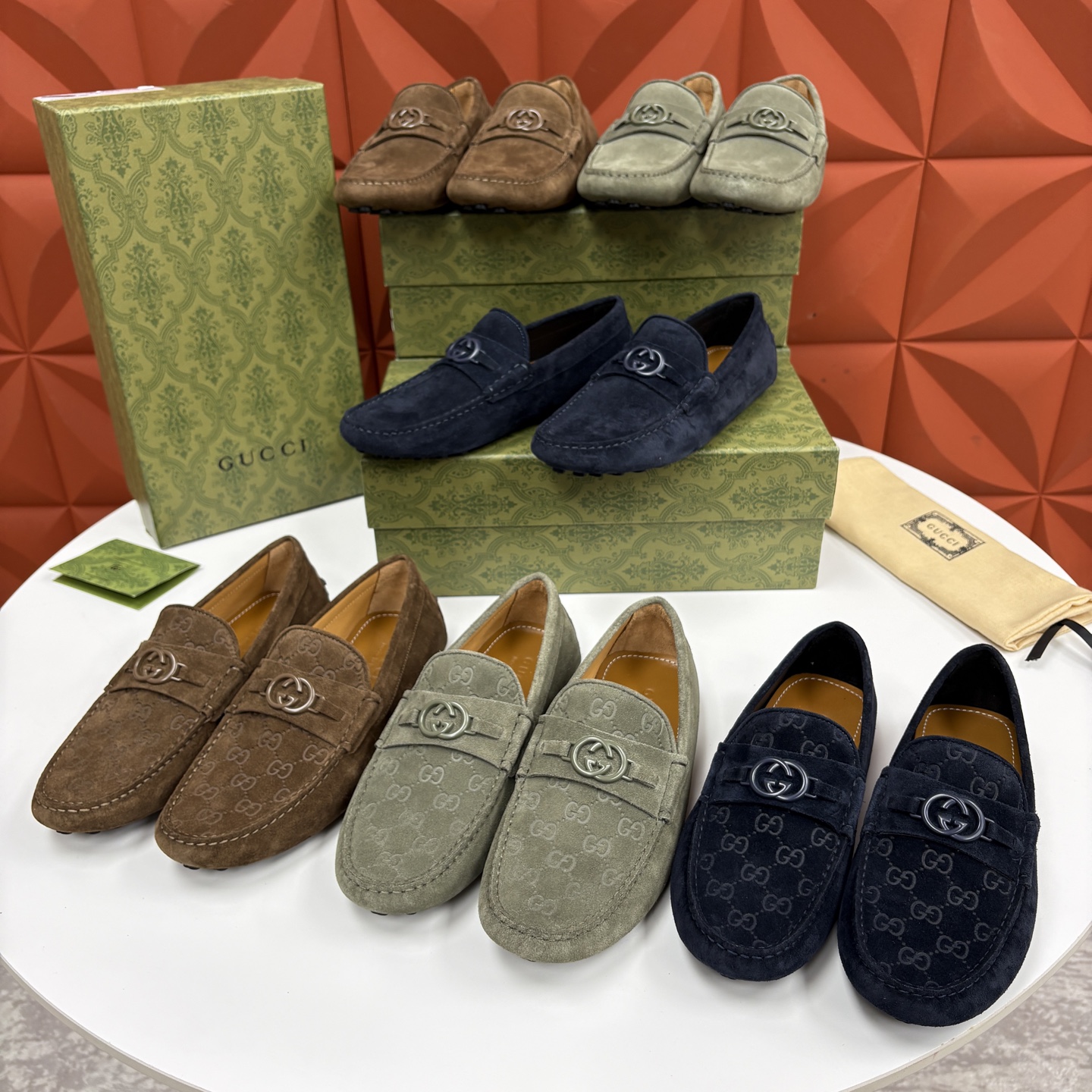 💋💍 G家 代购版 官网同步发售 GUCC* 古～驰 饰马衔扣男士驾车鞋 官方 7,300 经典款式豆豆