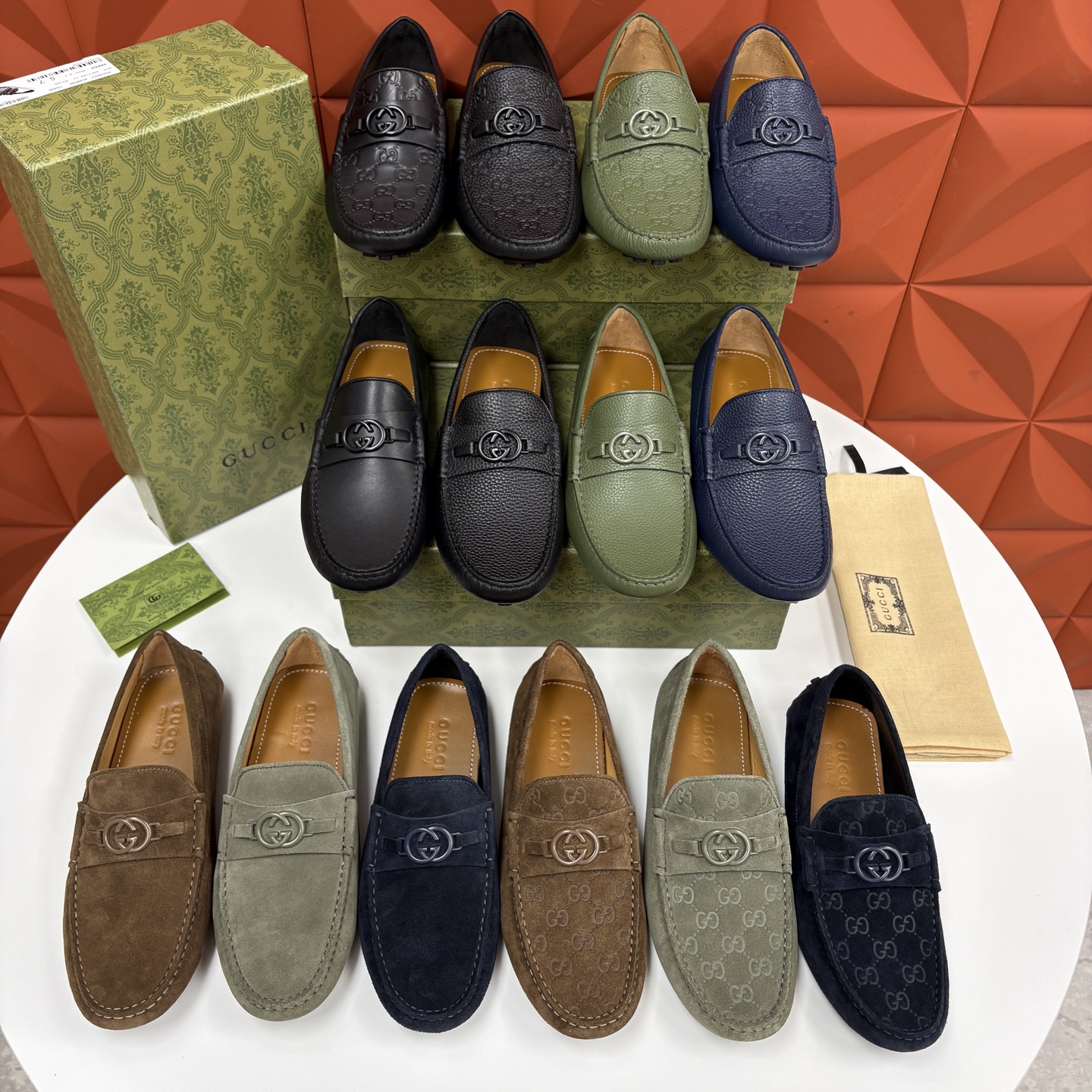 💋💍 G家 代购版 官网同步发售 GUCC* 古～驰 饰马衔扣男士驾车鞋 官方 7,300 经典款式豆豆