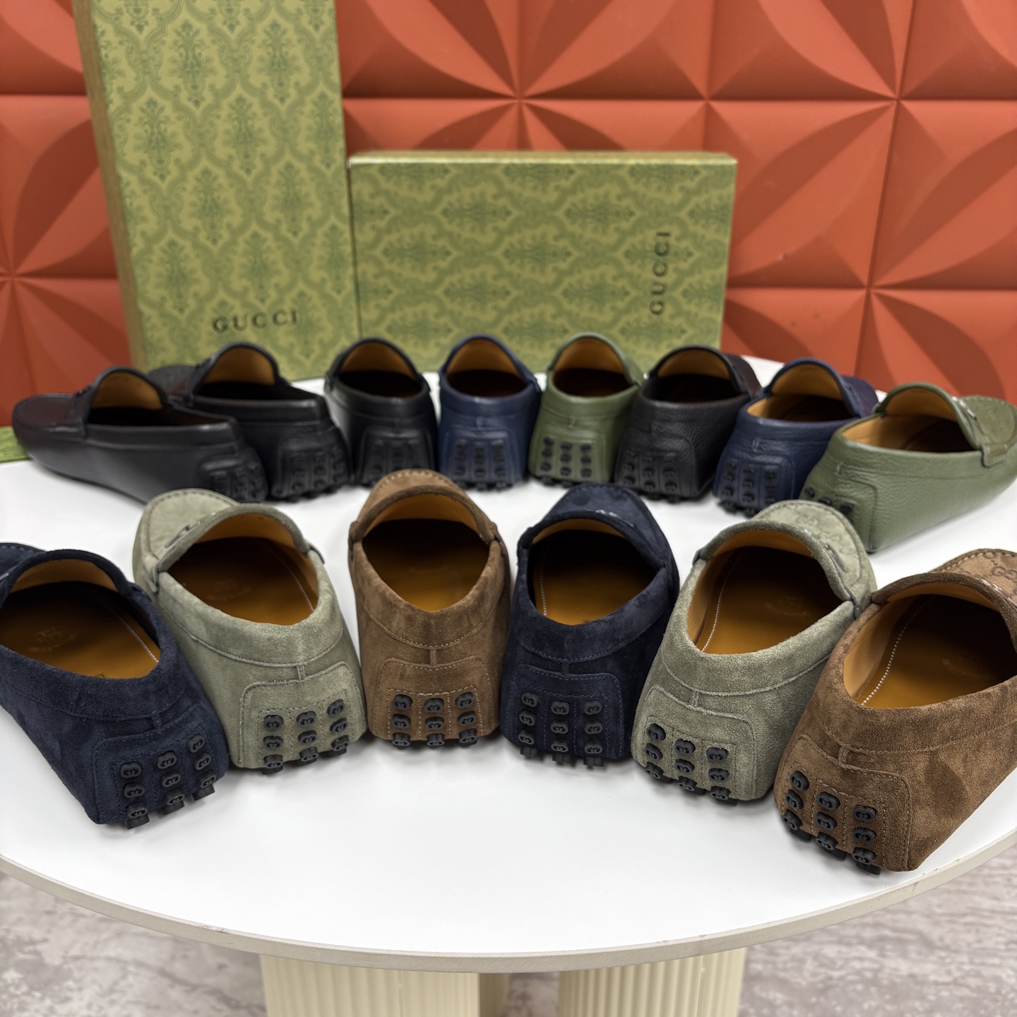 💋💍 G家 代购版 官网同步发售 GUCC* 古～驰 饰马衔扣男士驾车鞋 官方 7,300 经典款式豆豆