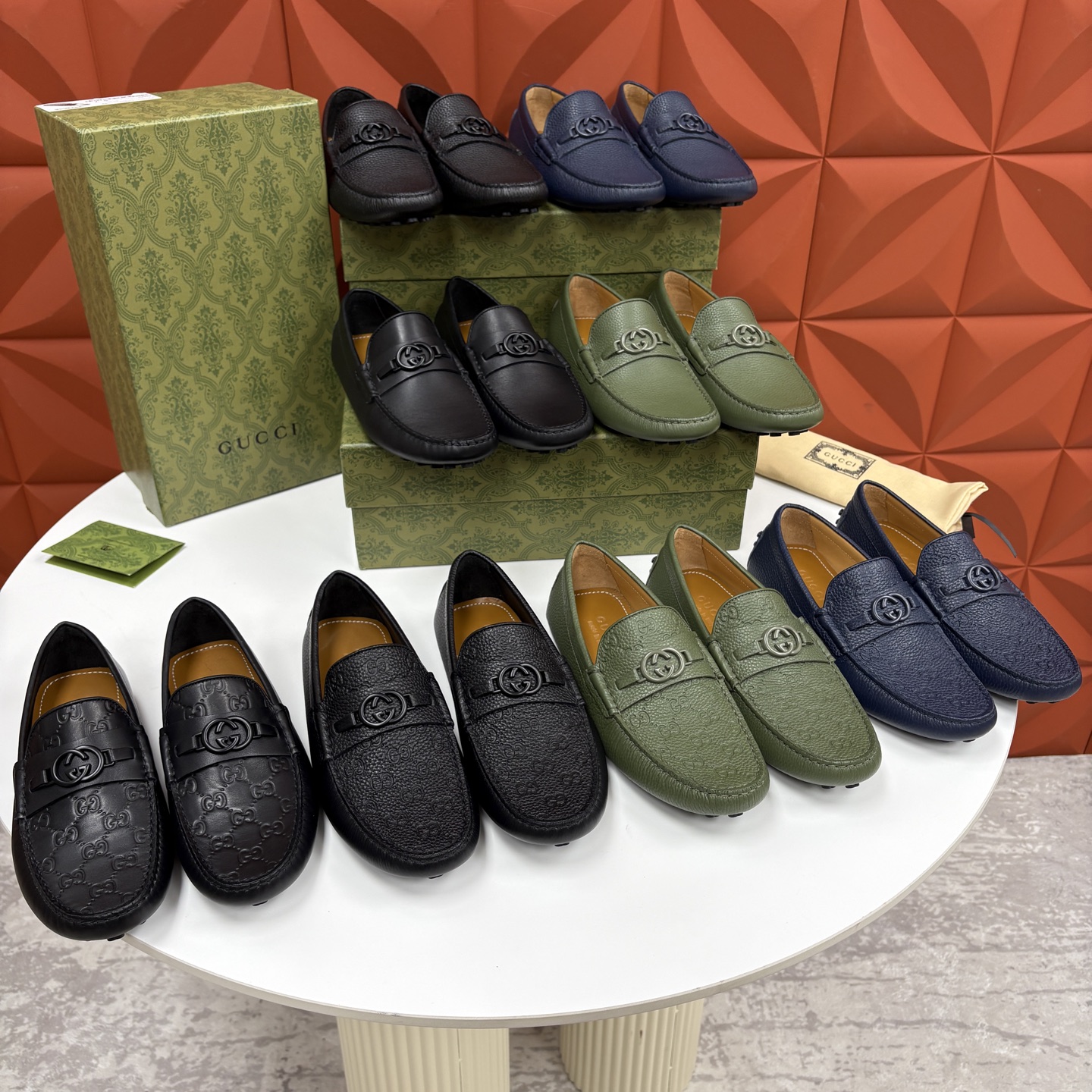 💋💍 G家 代购版 官网同步发售 GUCC* 古～驰 饰马衔扣男士驾车鞋 官方 7,300 经典款式豆豆