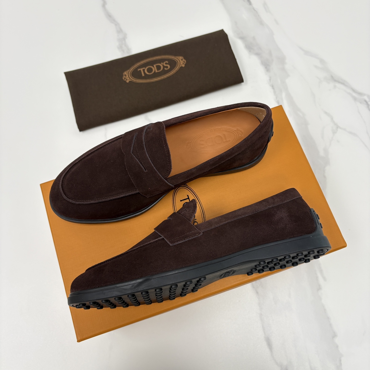 💋💍TOD*S 托德-斯 新品拉菲草（汤德森）OTV绒面皮革乐福鞋上🆕 官方 6,300 本款便鞋面料来