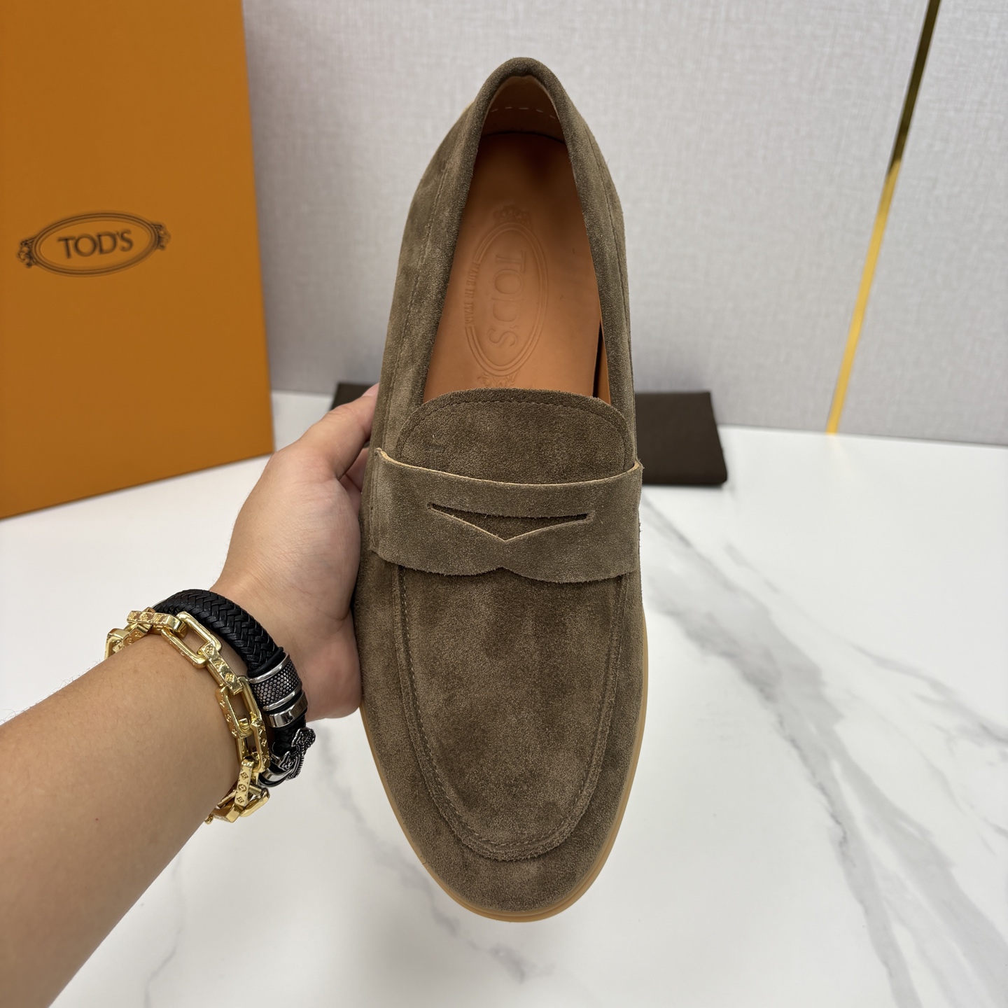 💋💍TOD*S 托德-斯 新品拉菲草（汤德森）OTV绒面皮革乐福鞋上🆕 官方 6,300 本款便鞋面料来