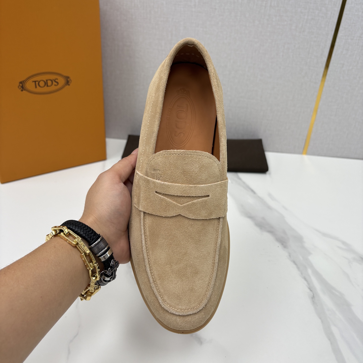 💋💍TOD*S 托德-斯 新品拉菲草（汤德森）OTV绒面皮革乐福鞋上🆕 官方 6,300 本款便鞋面料来