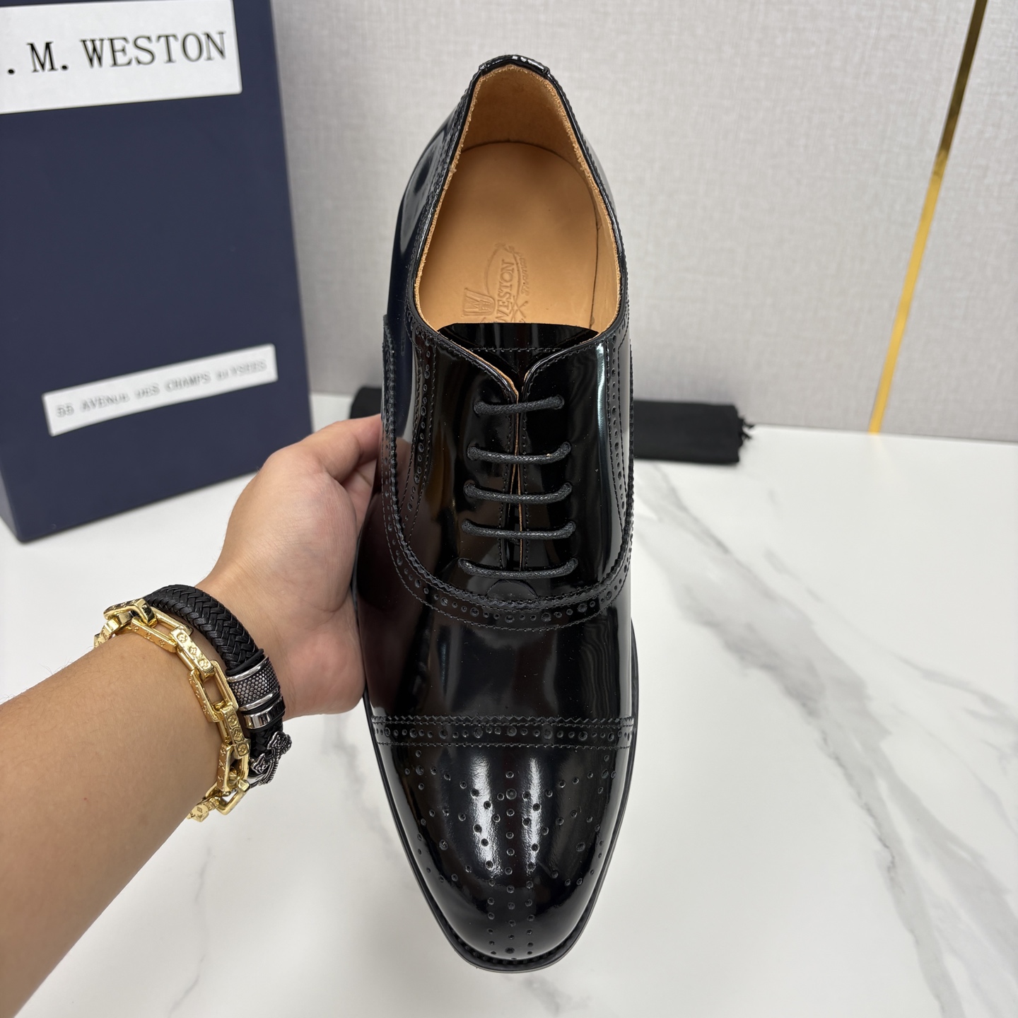 💋💍J.M.Westo*n 威士-顿 男士新品布洛克雕花三节头牛津鞋正装鞋皮鞋 法国顶级皮鞋品牌 当法式