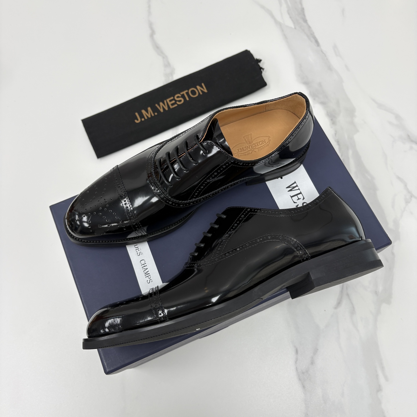 💋💍J.M.Westo*n 威士-顿 男士新品布洛克雕花三节头牛津鞋正装鞋皮鞋 法国顶级皮鞋品牌 当法式
