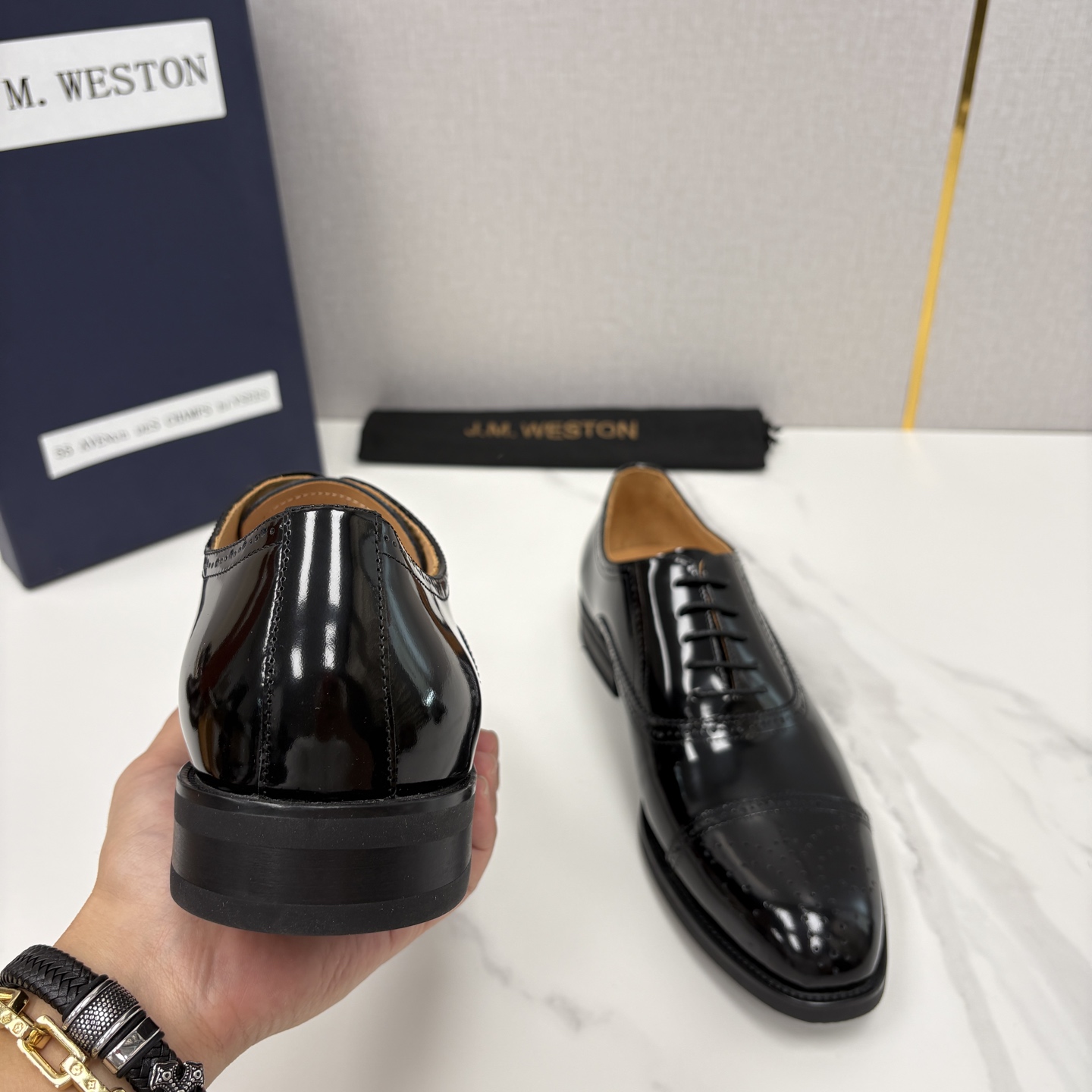 💋💍J.M.Westo*n 威士-顿 男士新品布洛克雕花三节头牛津鞋正装鞋皮鞋 法国顶级皮鞋品牌 当法式