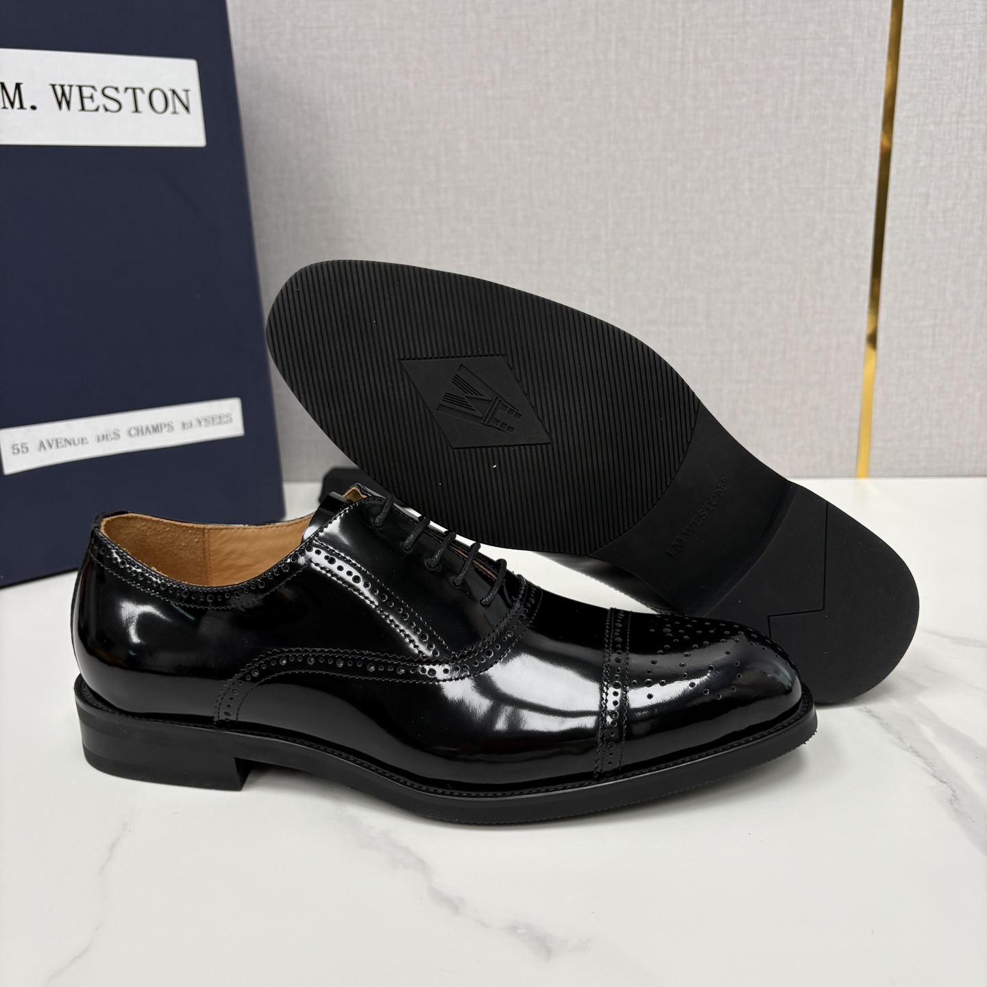 💋💍J.M.Westo*n 威士-顿 男士新品布洛克雕花三节头牛津鞋正装鞋皮鞋 法国顶级皮鞋品牌 当法式