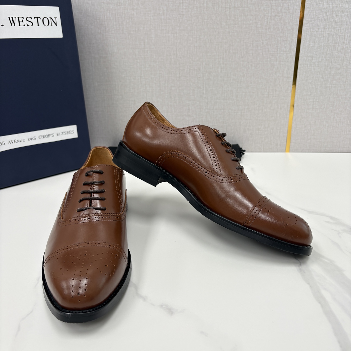 💋💍J.M.Westo*n 威士-顿 男士新品布洛克雕花三节头牛津鞋正装鞋皮鞋 法国顶级皮鞋品牌 当法式