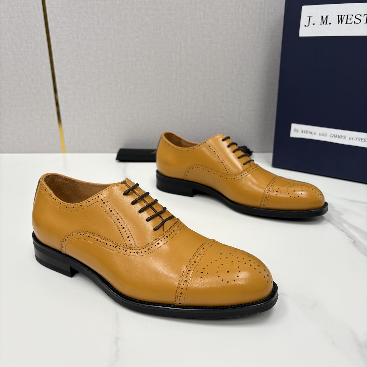 💋💍J.M.Westo*n 威士-顿 男士新品布洛克雕花三节头牛津鞋正装鞋皮鞋 法国顶级皮鞋品牌 当法式