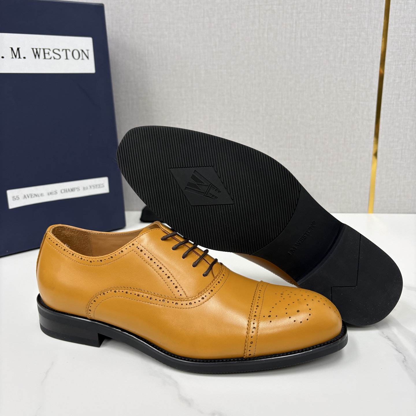 💋💍J.M.Westo*n 威士-顿 男士新品布洛克雕花三节头牛津鞋正装鞋皮鞋 法国顶级皮鞋品牌 当法式