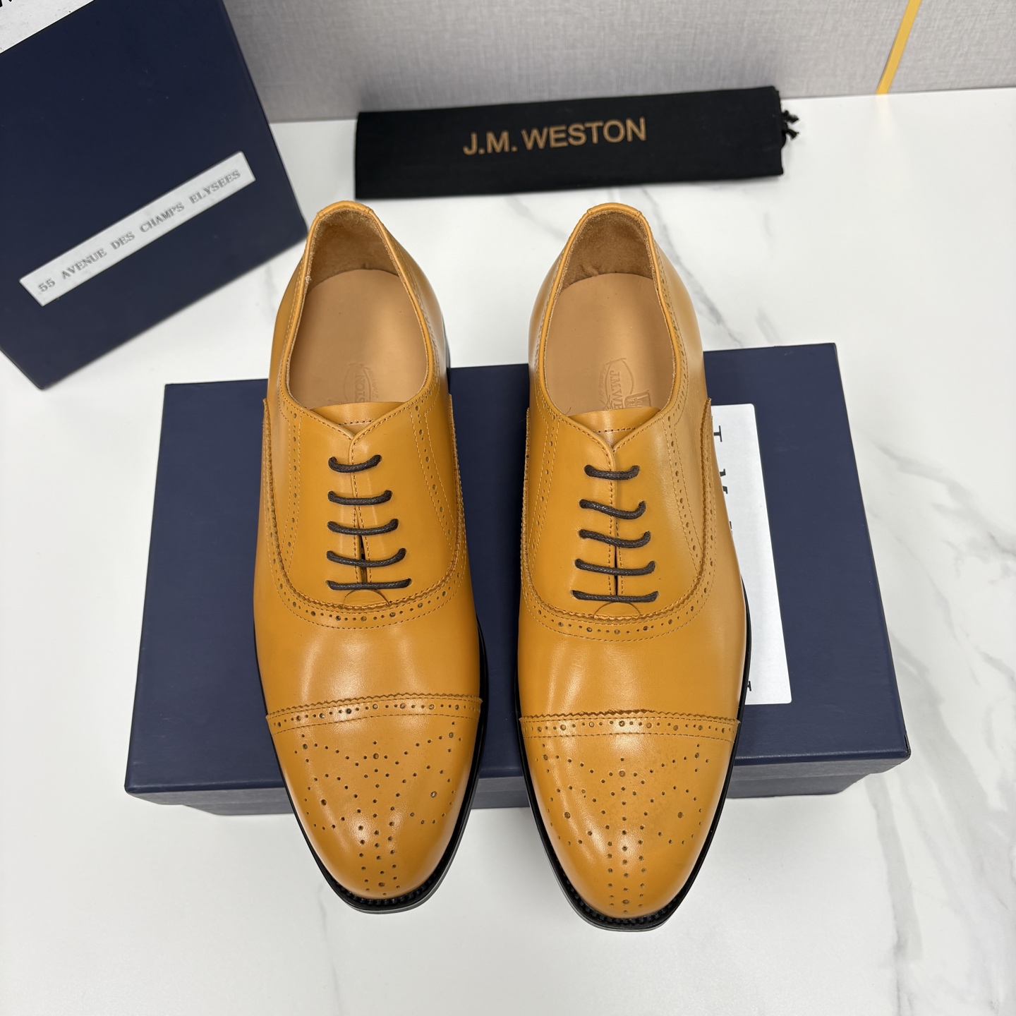 💋💍J.M.Westo*n 威士-顿 男士新品布洛克雕花三节头牛津鞋正装鞋皮鞋 法国顶级皮鞋品牌 当法式