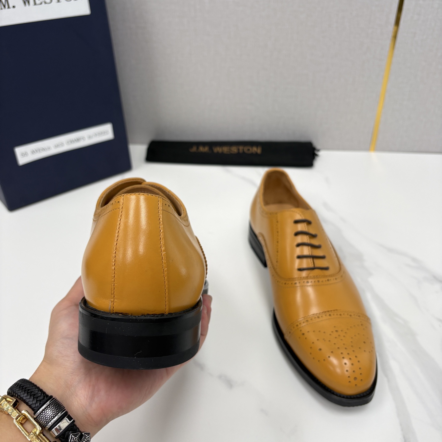 💋💍J.M.Westo*n 威士-顿 男士新品布洛克雕花三节头牛津鞋正装鞋皮鞋 法国顶级皮鞋品牌 当法式