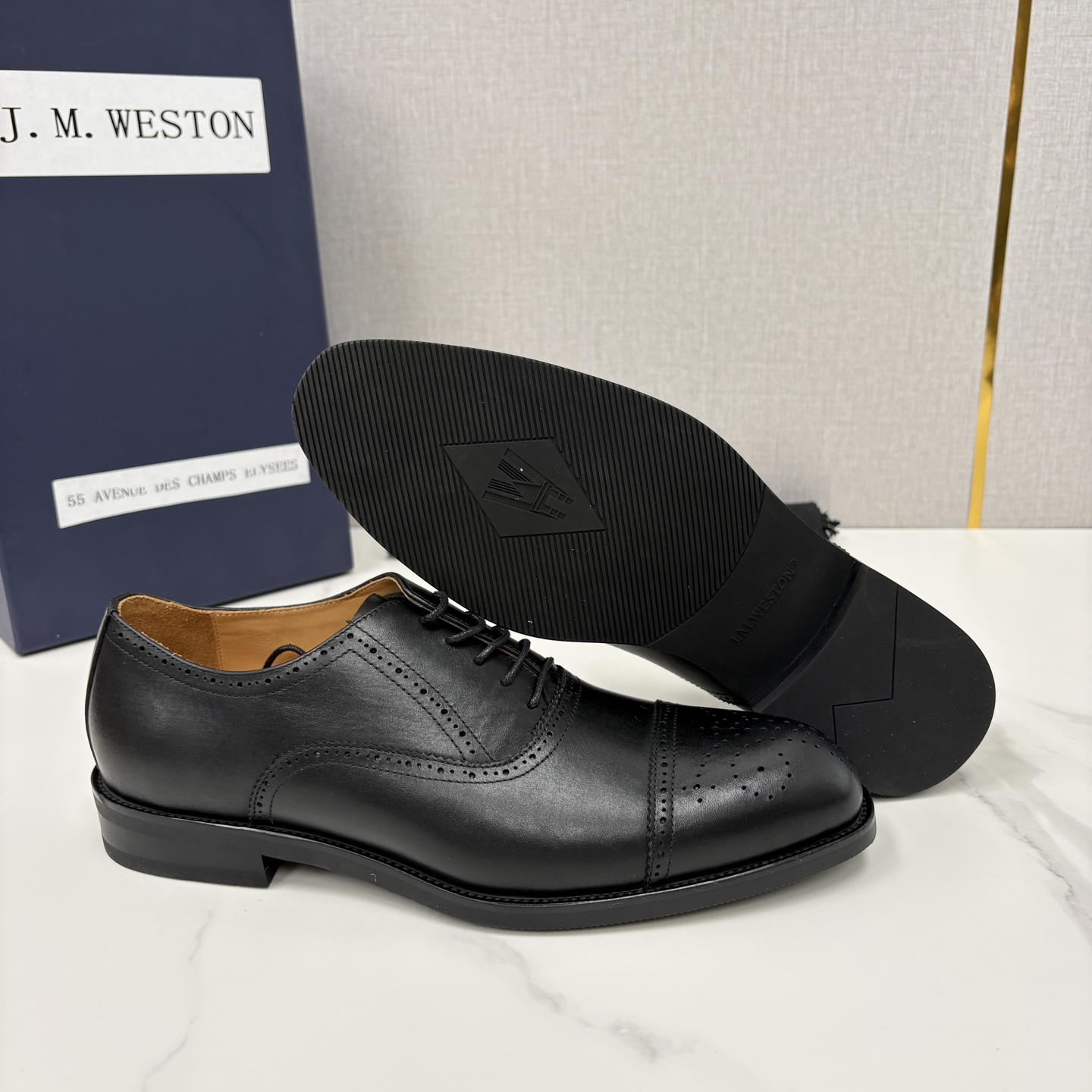 💋💍J.M.Westo*n 威士-顿 男士新品布洛克雕花三节头牛津鞋正装鞋皮鞋 法国顶级皮鞋品牌 当法式