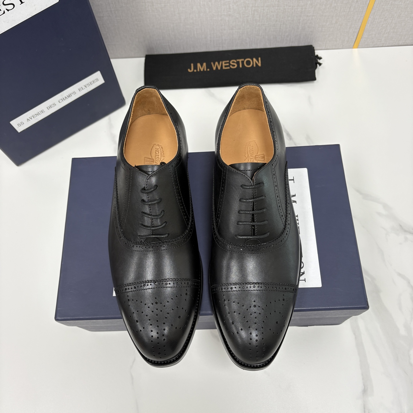 💋💍J.M.Westo*n 威士-顿 男士新品布洛克雕花三节头牛津鞋正装鞋皮鞋 法国顶级皮鞋品牌 当法式