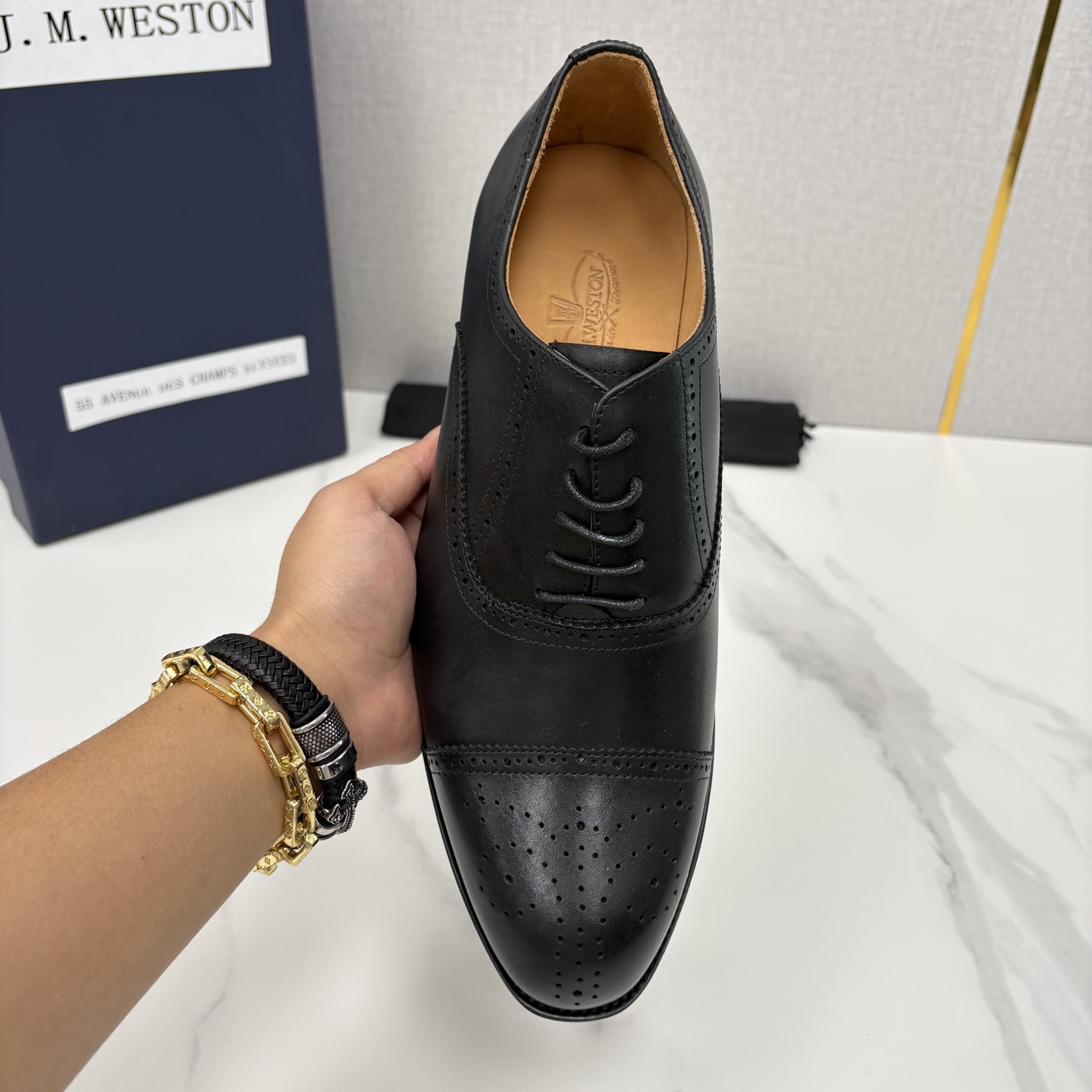 💋💍J.M.Westo*n 威士-顿 男士新品布洛克雕花三节头牛津鞋正装鞋皮鞋 法国顶级皮鞋品牌 当法式