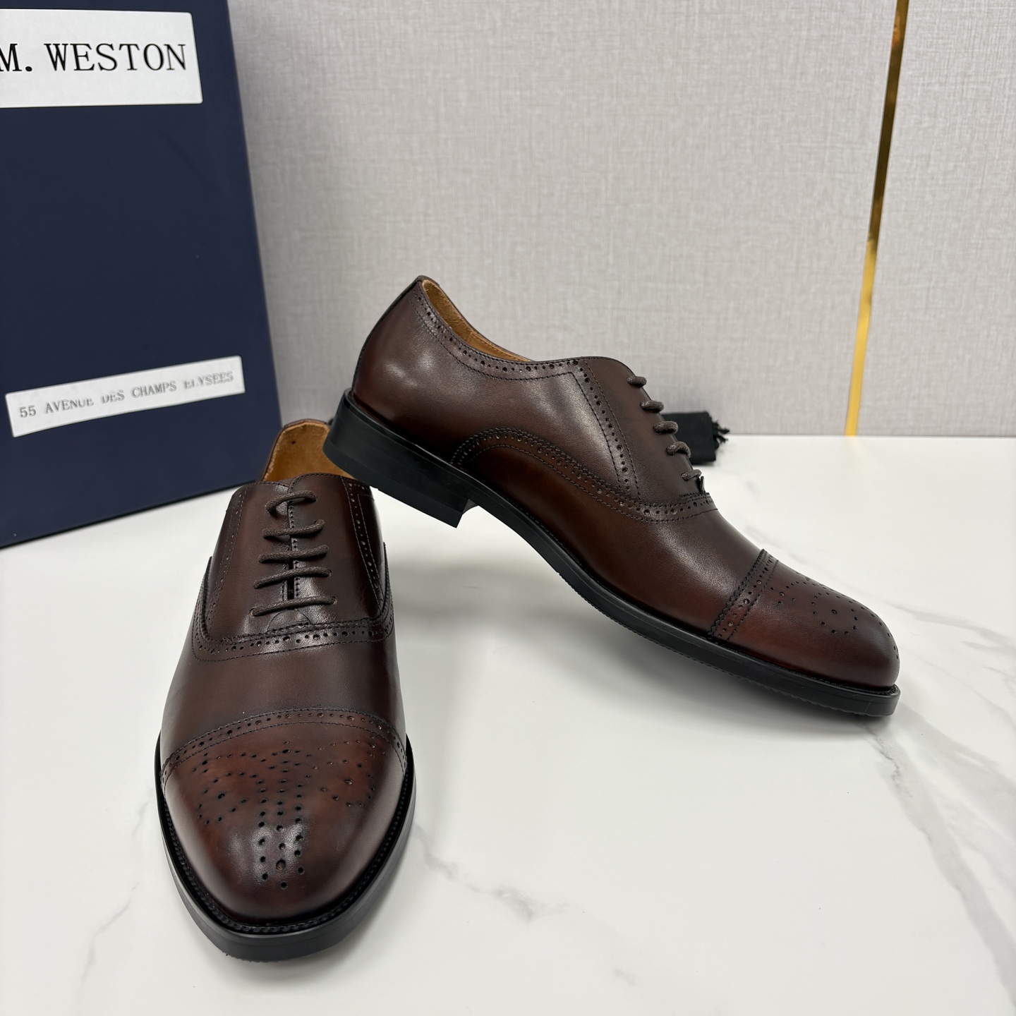 💋💍J.M.Westo*n 威士-顿 男士新品布洛克雕花三节头牛津鞋正装鞋皮鞋 法国顶级皮鞋品牌 当法式