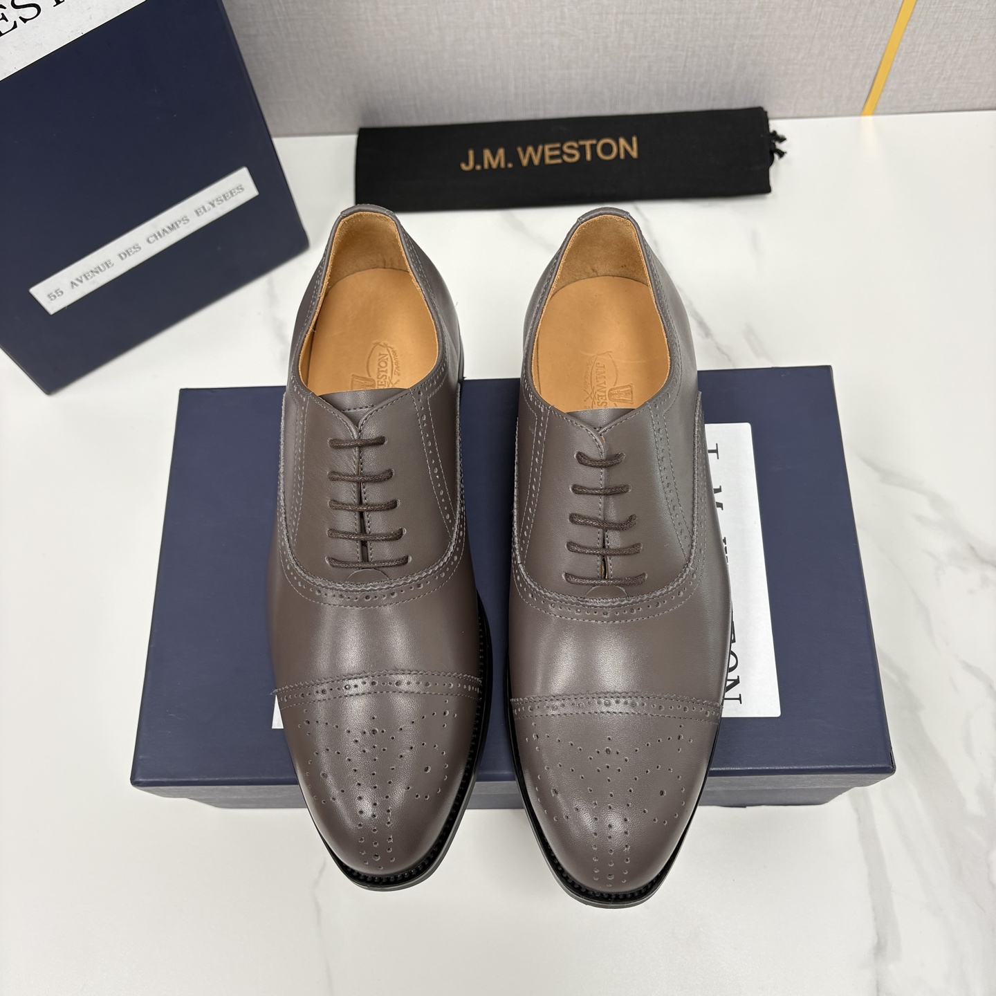 💋💍J.M.Westo*n 威士-顿 男士新品布洛克雕花三节头牛津鞋正装鞋皮鞋 法国顶级皮鞋品牌 当法式