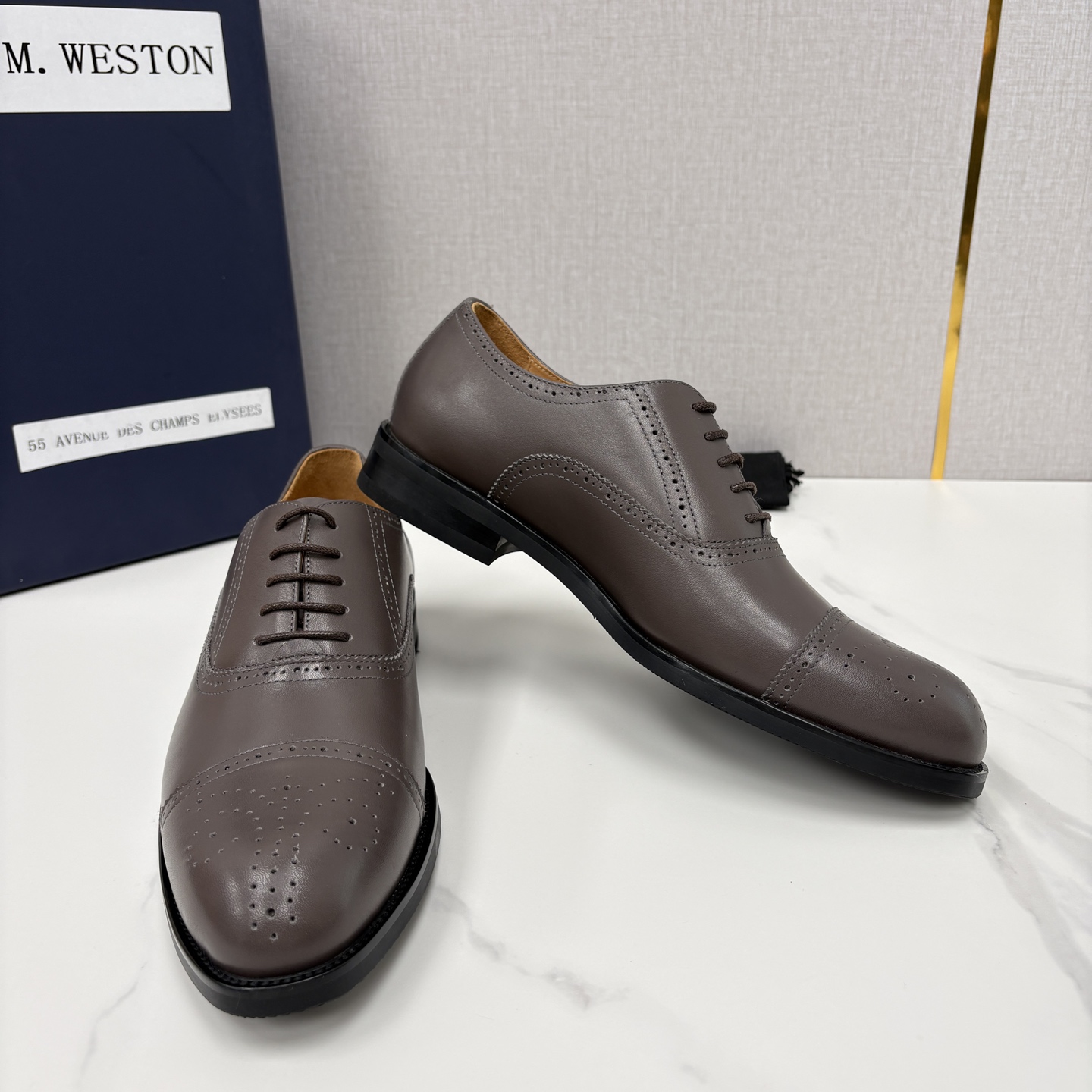 💋💍J.M.Westo*n 威士-顿 男士新品布洛克雕花三节头牛津鞋正装鞋皮鞋 法国顶级皮鞋品牌 当法式