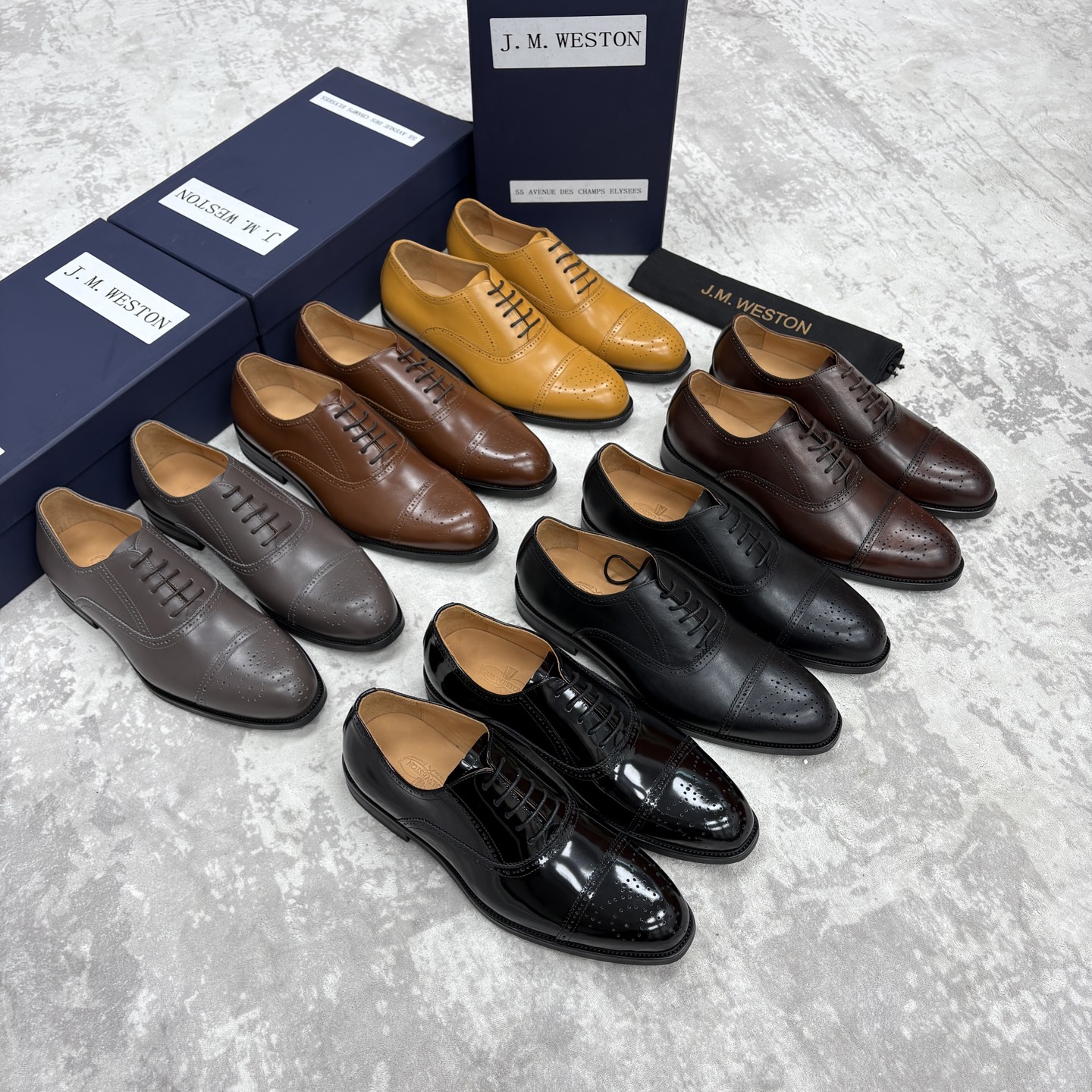 💋💍J.M.Westo*n 威士-顿 男士新品布洛克雕花三节头牛津鞋正装鞋皮鞋 法国顶级皮鞋品牌 当法式