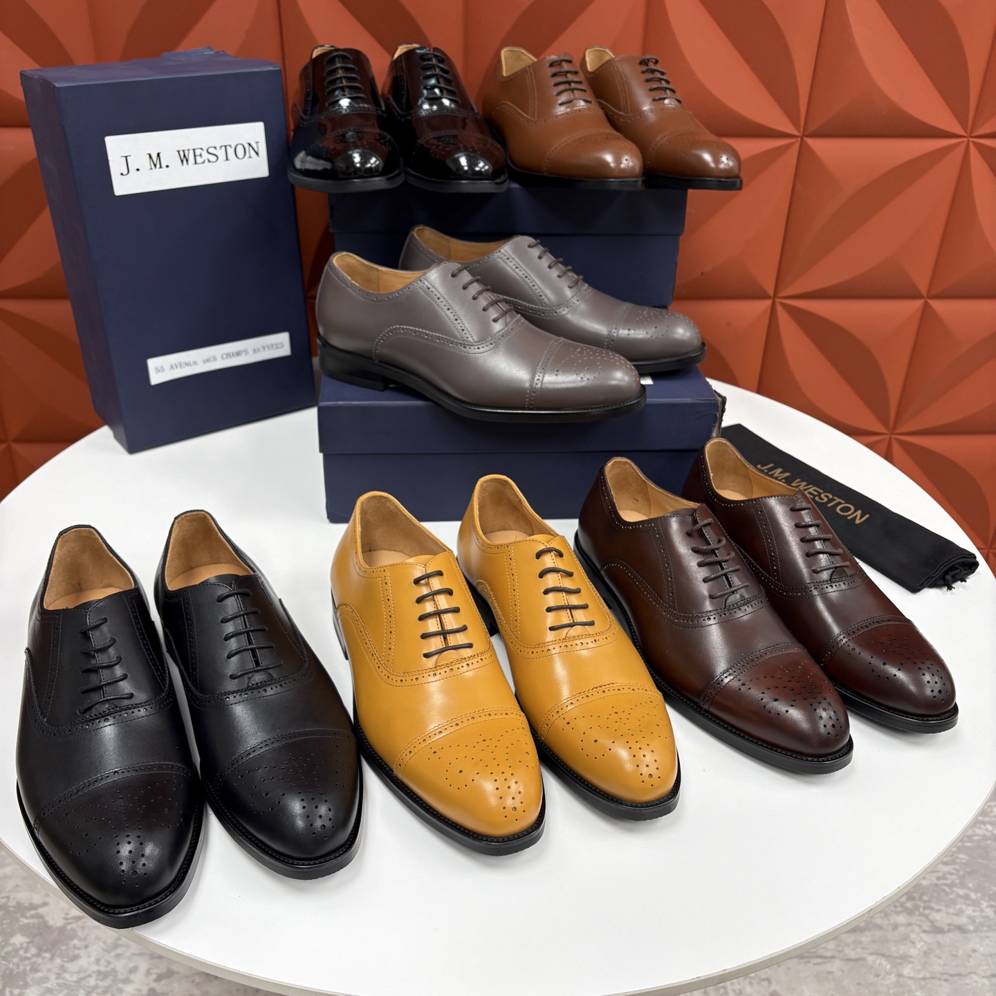 💋💍J.M.Westo*n 威士-顿 男士新品布洛克雕花三节头牛津鞋正装鞋皮鞋 法国顶级皮鞋品牌 当法式