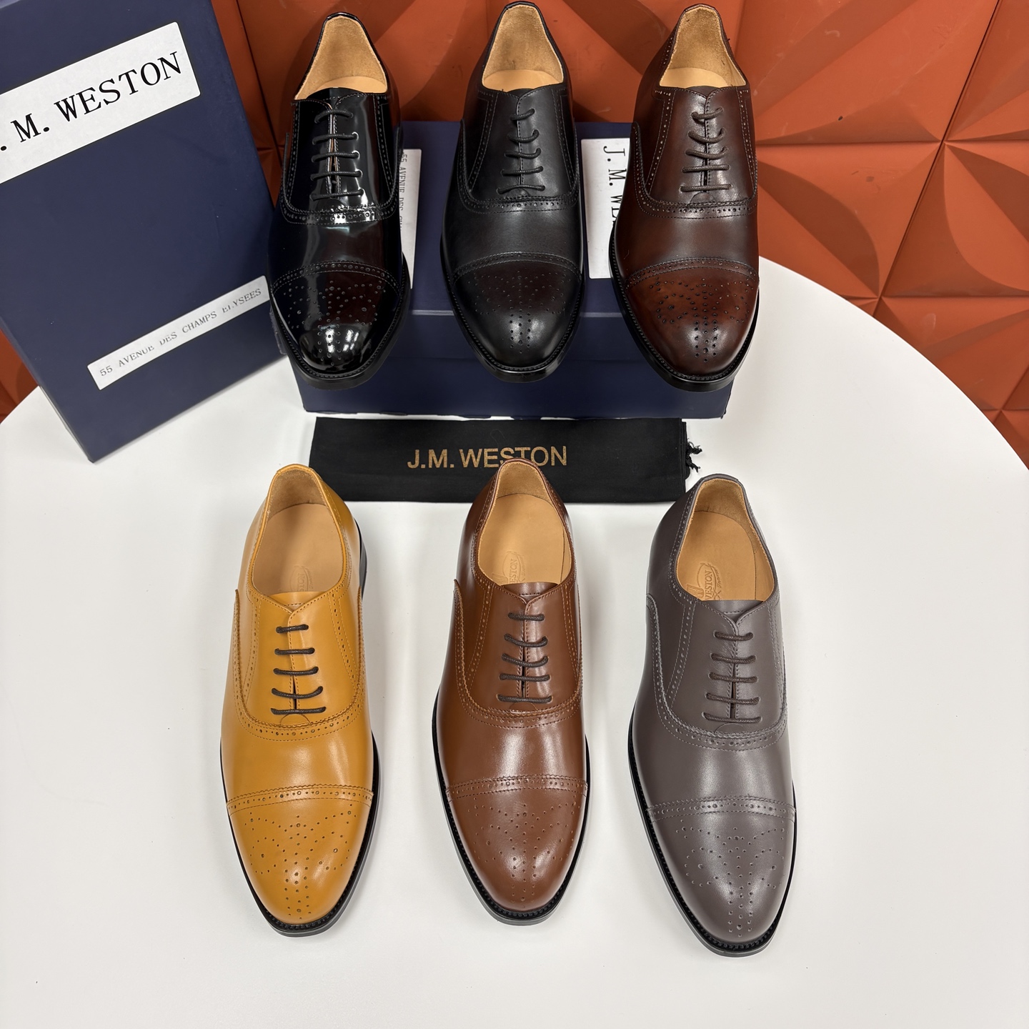 💋💍J.M.Westo*n 威士-顿 男士新品布洛克雕花三节头牛津鞋正装鞋皮鞋 法国顶级皮鞋品牌 当法式