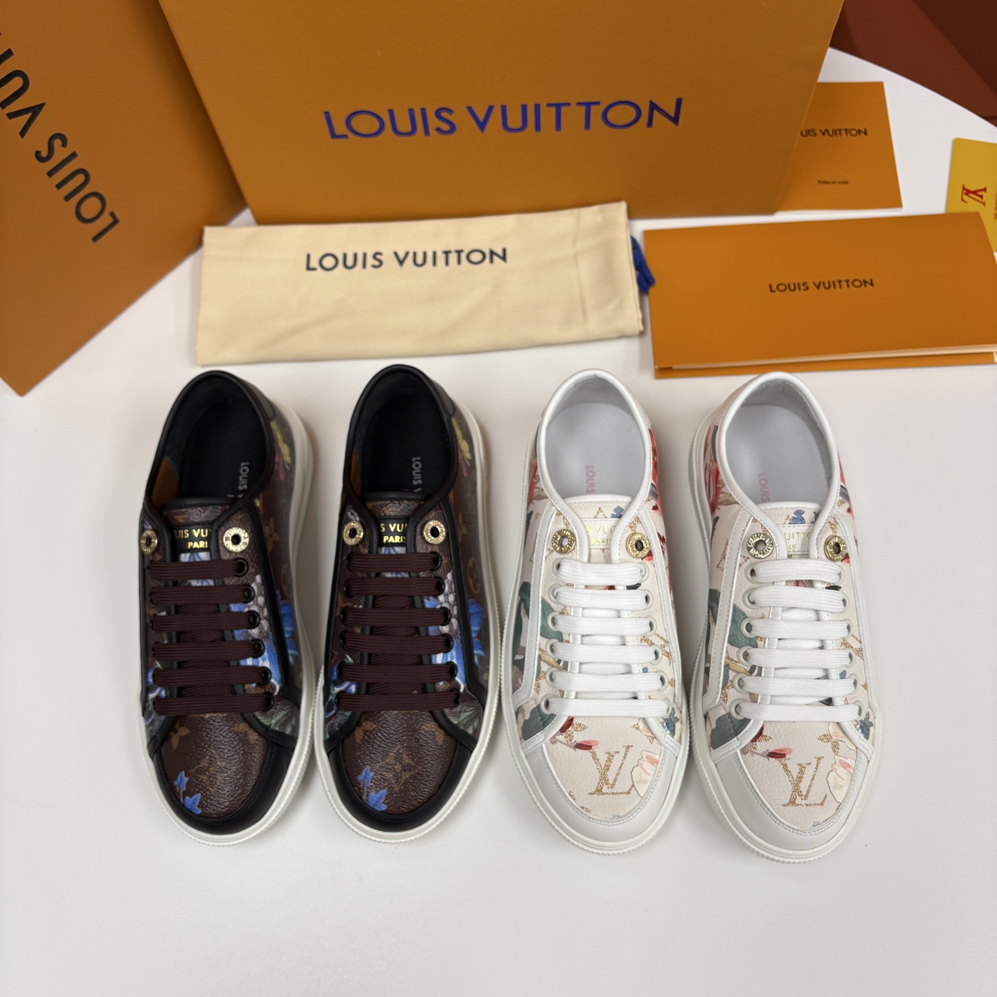 💋💍L家新品 情侣款👫 经典老花休闲板鞋运动鞋 以Monogram老花为品牌灵魂，将法式优雅与现代潮流完