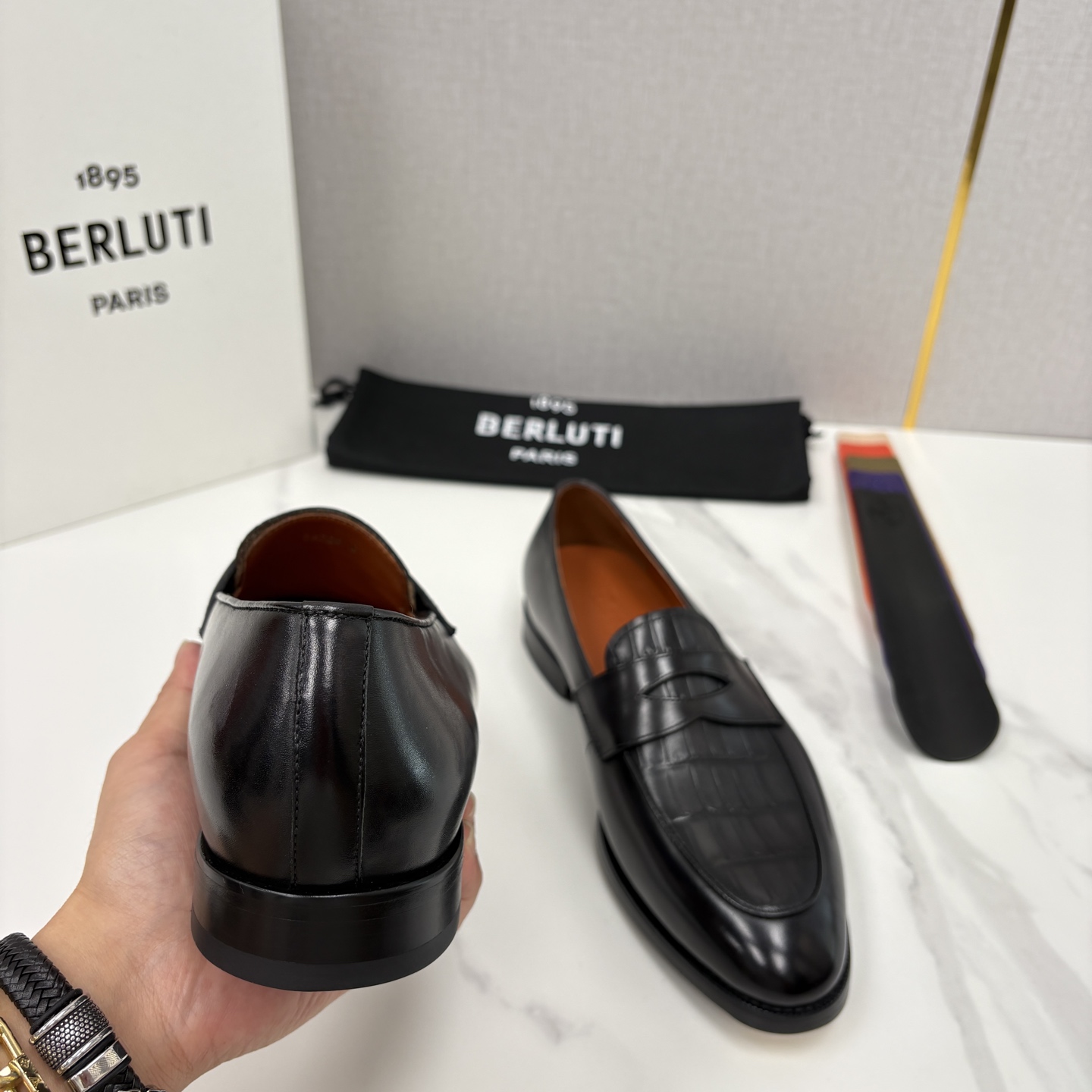 💋💍BERLUT* 布鲁提 新品男士乐福鞋皮鞋 Berlut*的一款标志性鞋履 意大利进口牛皮拼接鳄鱼纹