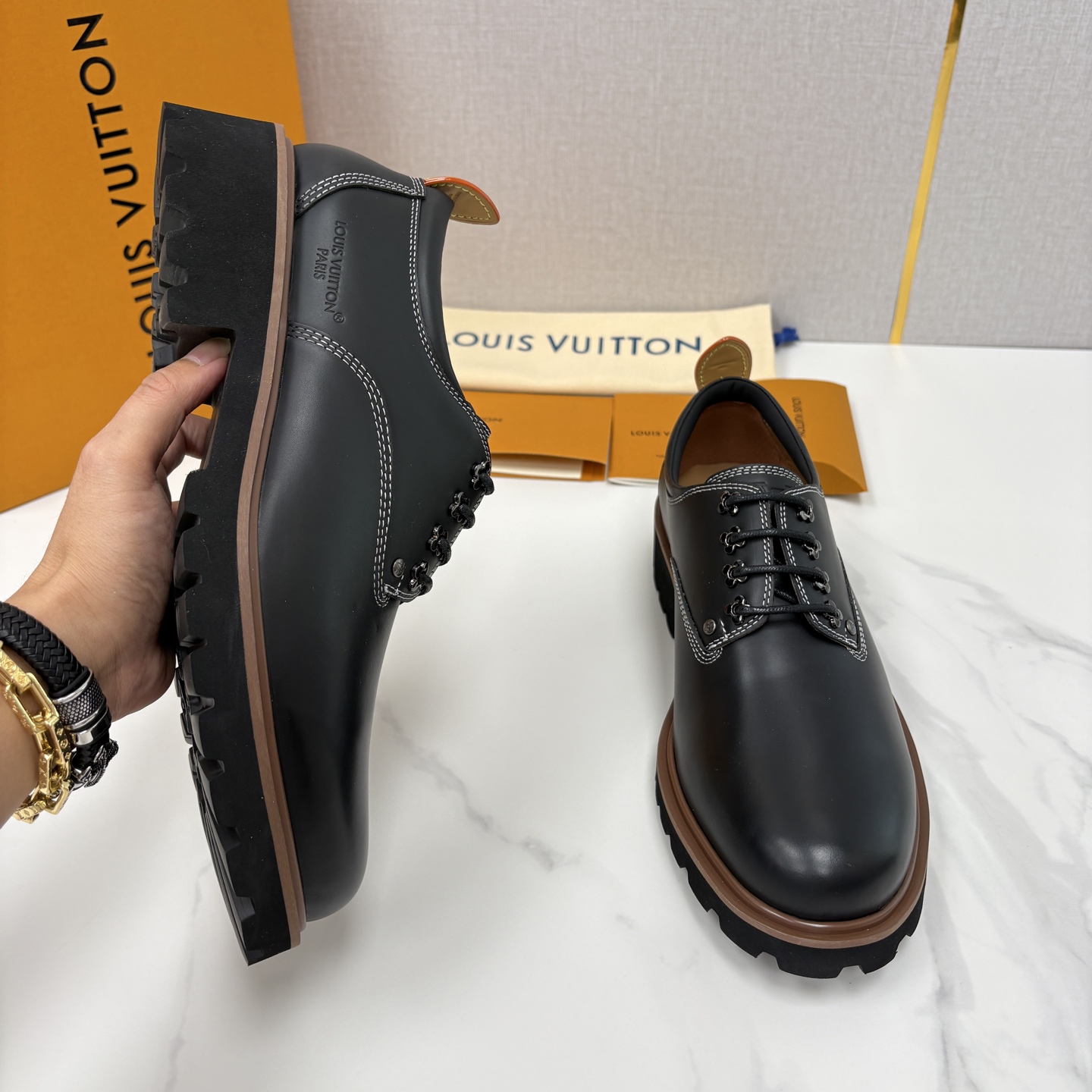 💋💍L家新品 LOUI* 路易*威登 厚底德比鞋 潮酷绅士的「增高buff」单品 这是路易～为都市型男打