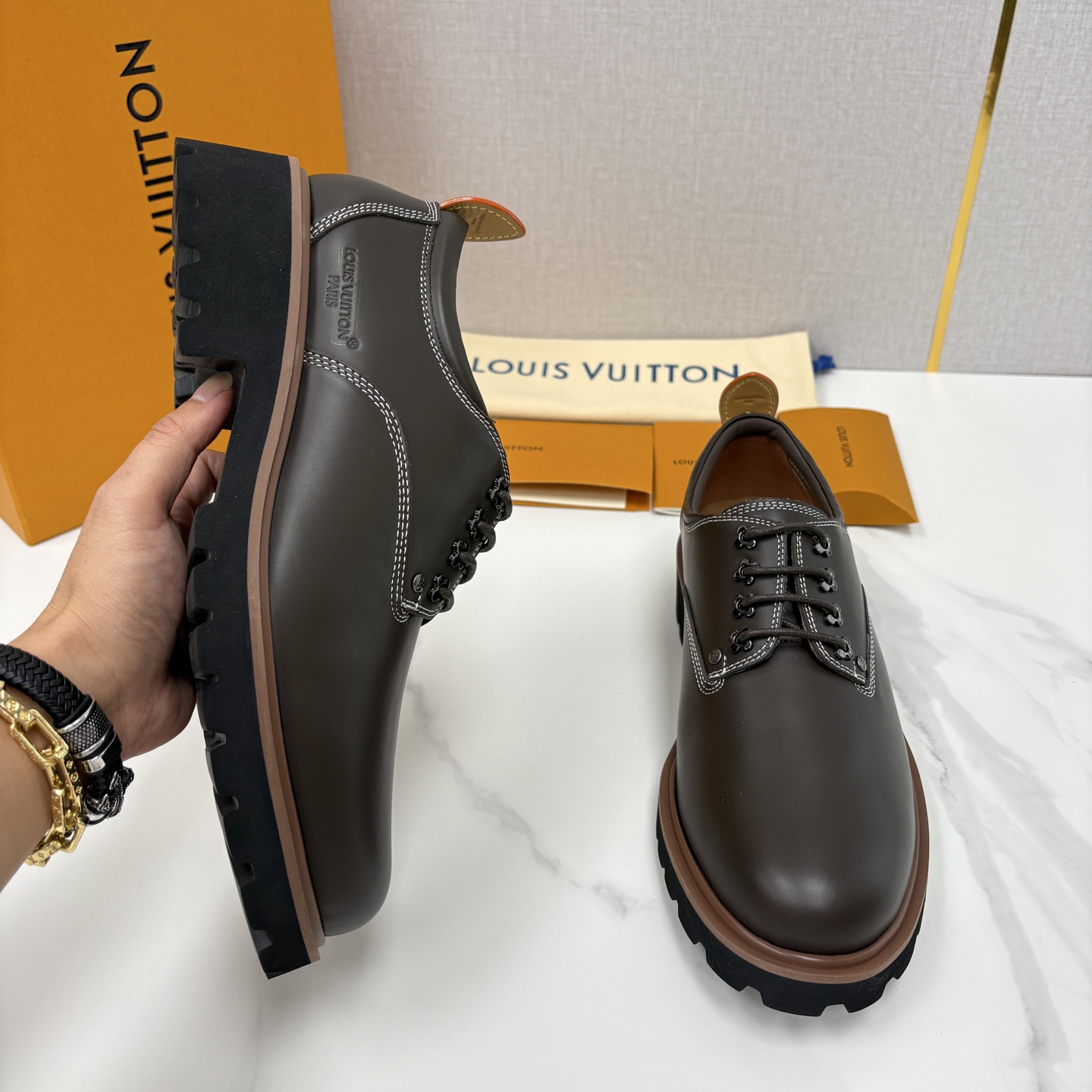 💋💍L家新品 LOUI* 路易*威登 厚底德比鞋 潮酷绅士的「增高buff」单品 这是路易～为都市型男打