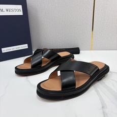 💋💍J.M.WESTO*N 威士-顿 法式轻奢新品交叉真皮凉拖 一双能穿出高级感的真皮拖鞋,通勤度 💋💍J.M.WESTO*N 威士-顿 法式轻奢新品交叉真皮凉拖 一双能穿出高级感的真皮拖鞋,通勤度