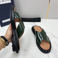 💋💍J.M.WESTO*N 威士-顿 法式轻奢新品交叉真皮凉拖 一双能穿出高级感的真皮拖鞋,通勤度 💋💍J.M.WESTO*N 威士-顿 法式轻奢新品交叉真皮凉拖 一双能穿出高级感的真皮拖鞋,通勤度