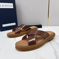 💋💍J.M.WESTO*N 威士-顿 法式轻奢新品交叉真皮凉拖 一双能穿出高级感的真皮拖鞋,通勤度 💋💍J.M.WESTO*N 威士-顿 法式轻奢新品交叉真皮凉拖 一双能穿出高级感的真皮拖鞋,通勤度