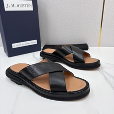 💋💍J.M.WESTO*N 威士-顿 法式轻奢新品交叉真皮凉拖 一双能穿出高级感的真皮拖鞋,通勤度 💋💍J.M.WESTO*N 威士-顿 法式轻奢新品交叉真皮凉拖 一双能穿出高级感的真皮拖鞋,通勤度