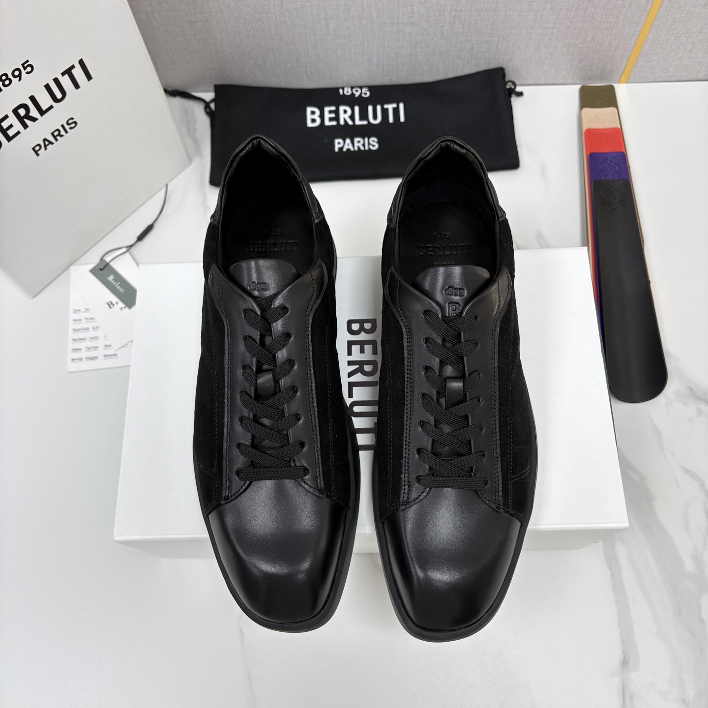 💋💍Berlut* 布鲁提  新款刀锋造型板鞋来袭   新品Stellar 拼接鳄鱼纹🐊休闲运动鞋   官方 15,30