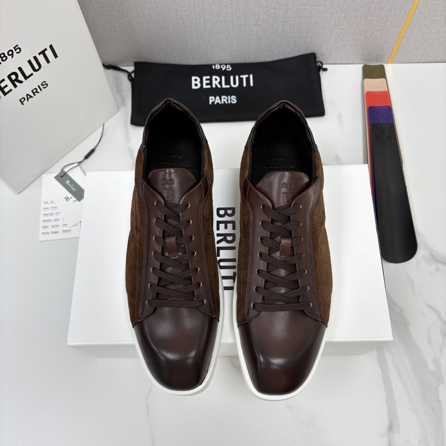 💋💍Berlut* 布鲁提  新款刀锋造型板鞋来袭   新品Stellar 拼接鳄鱼纹🐊休闲运动鞋   官方 15,30