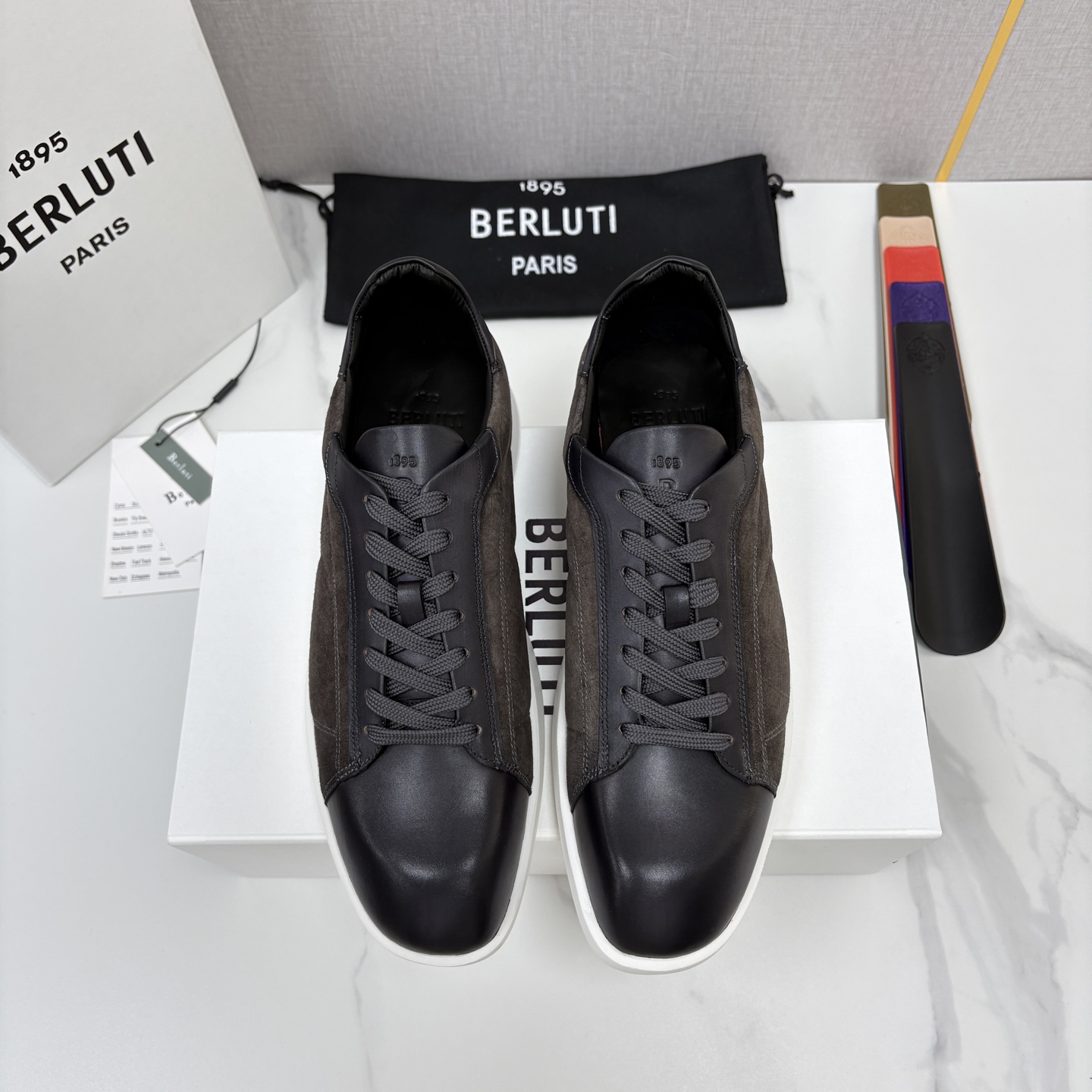 💋💍Berlut* 布鲁提  新款刀锋造型板鞋来袭   新品Stellar 拼接鳄鱼纹🐊休闲运动鞋   官方 15,30