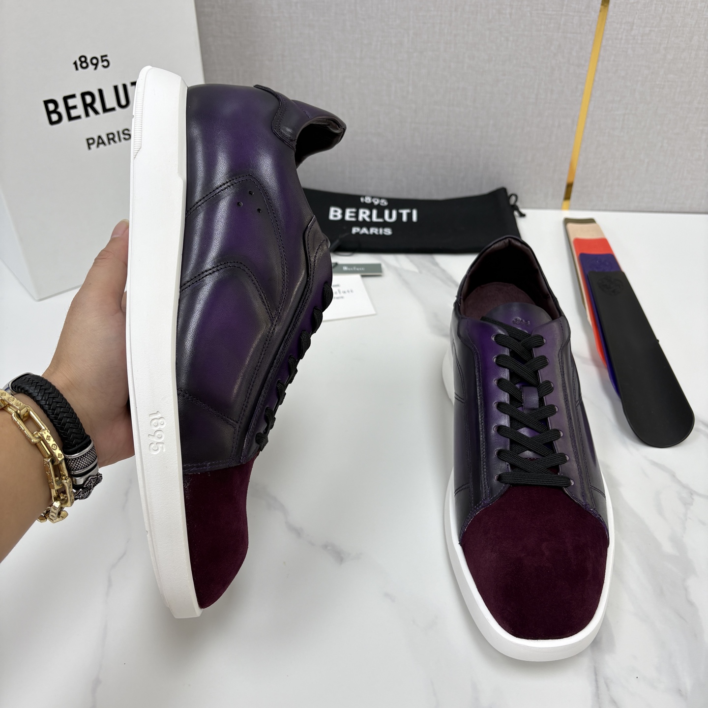 💋💍Berlut* 布鲁提 新款刀锋造型板鞋来袭 新品Stellar 反毛拼接小牛皮胚休闲运动鞋 官方 15, 💋💍Berlut* 布鲁提 新款刀锋造型板鞋来袭 新品Stellar 反毛拼接小牛皮胚休闲运动鞋 官方 15,