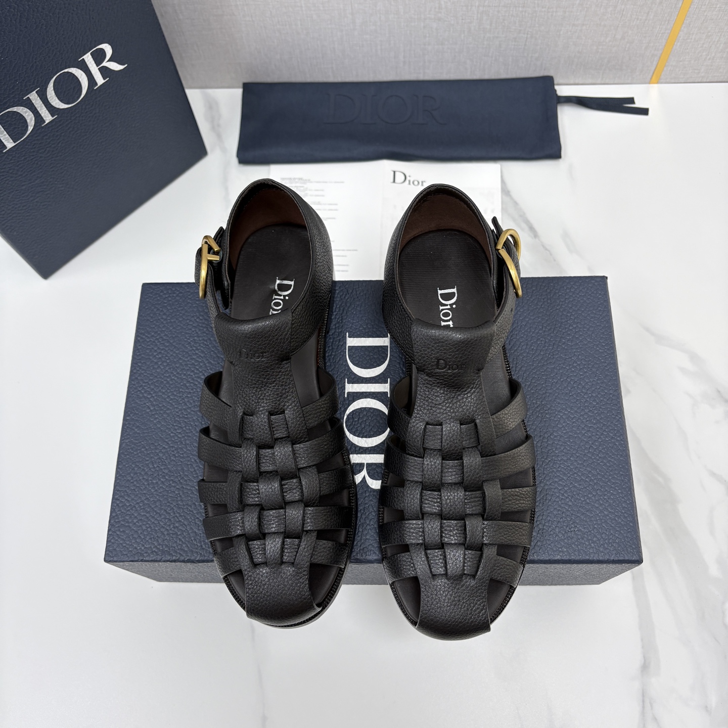 💋💍CD家新品 迪-奥  Dio*r  经典编织罗马渔夫凉鞋｜复古轻奢四季百搭款    采用多道进口牛皮革手工交叉编织，
