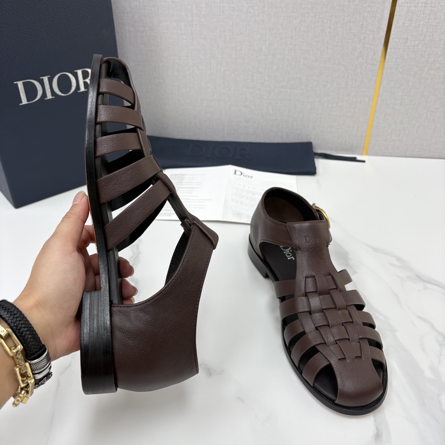💋💍CD家新品 迪-奥 Dio*r 经典编织罗马渔夫凉鞋|复古轻奢四季百搭款 采用多道进口牛皮革手工交叉编织, 💋💍CD家新品 迪-奥 Dio*r 经典编织罗马渔夫凉鞋|复古轻奢四季百搭款 采用多道进口牛皮革手工交叉编织,