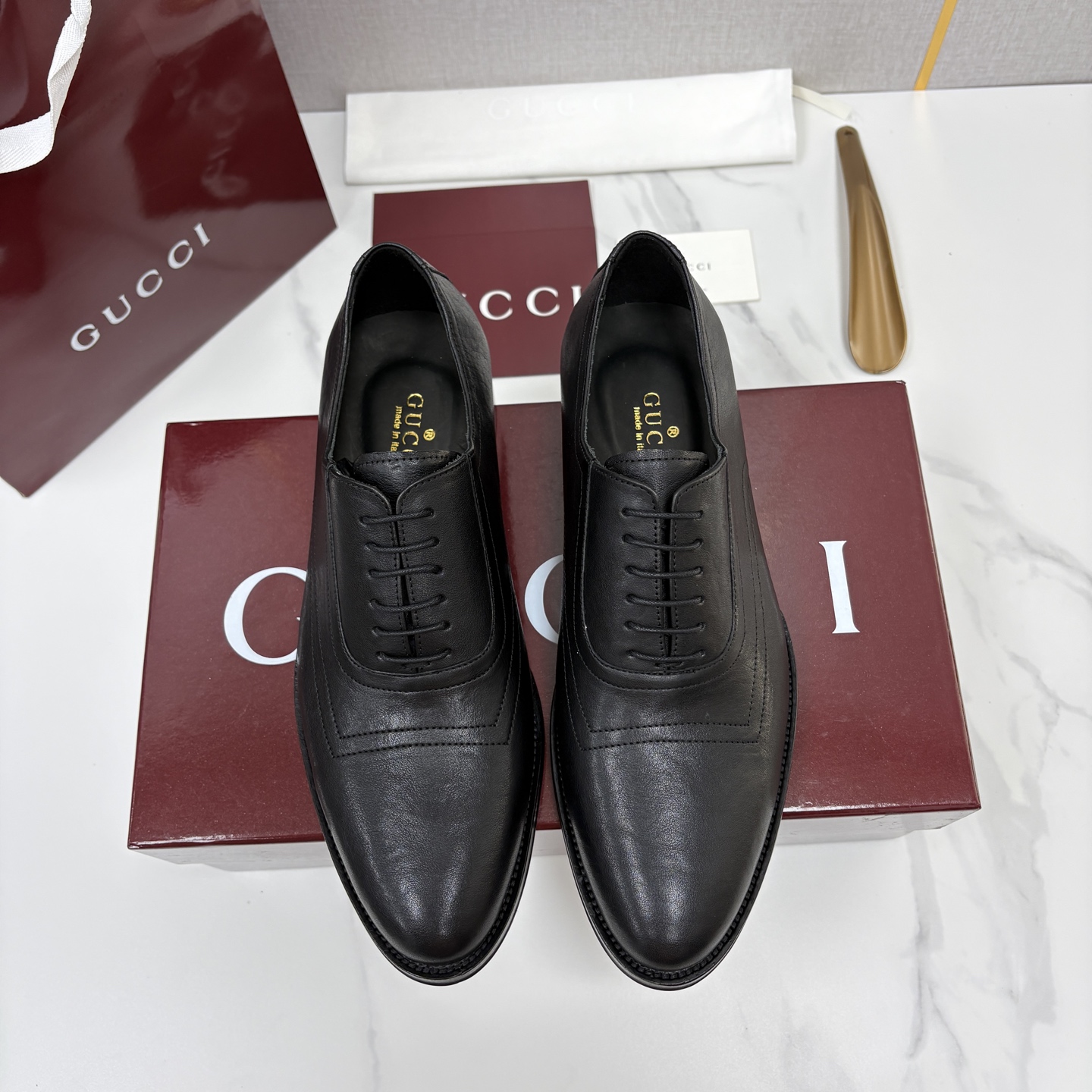 💋💍G家  GUCC*  古-驰 新品男士正装鞋皮鞋   德比鞋鞋型，是优雅与实用的平衡之选。选用细腻有光泽的进口牛皮/